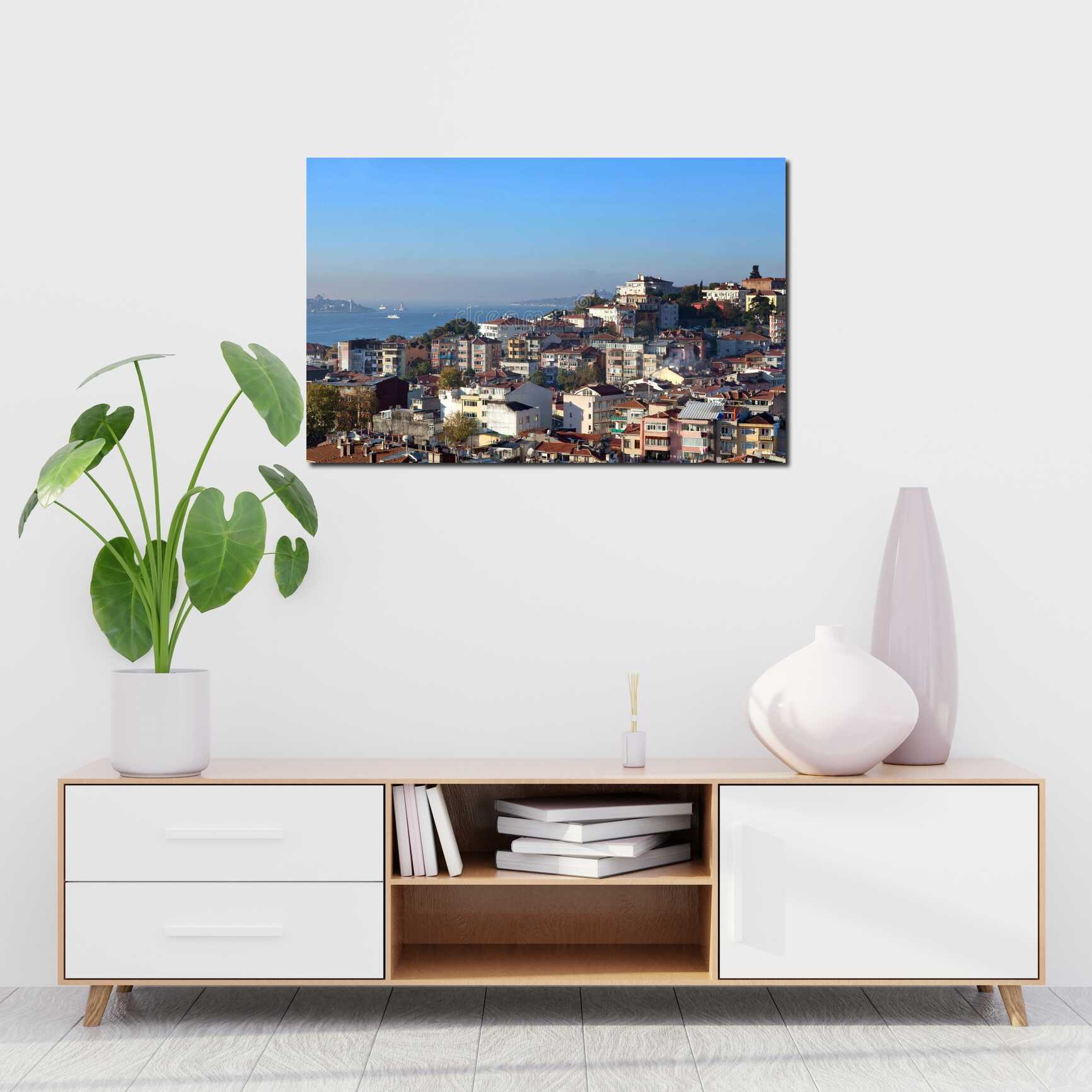 Canvas above sofa for size context