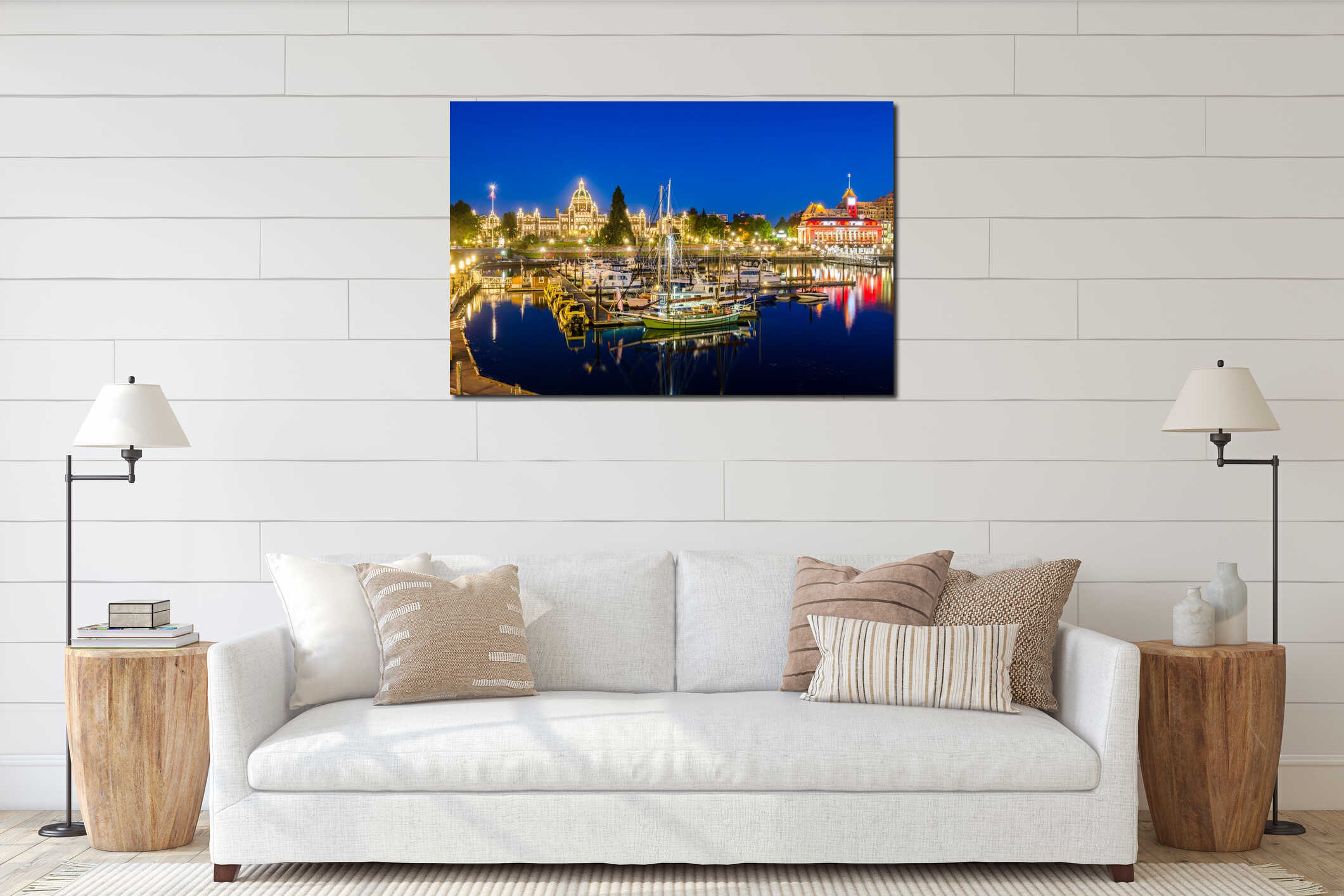 Victoria Inner Harbour at Night interior mockup