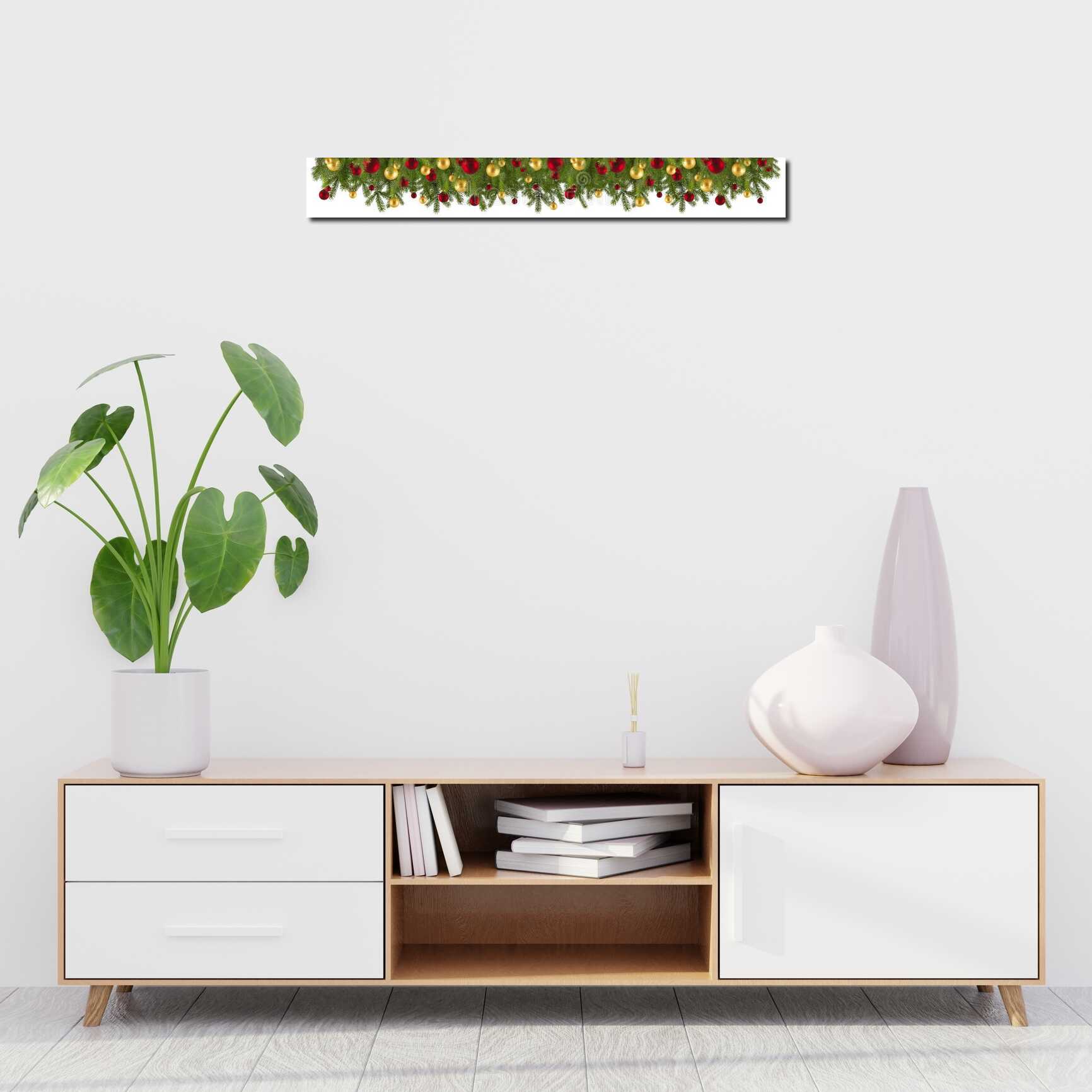 Canvas above sofa for size context