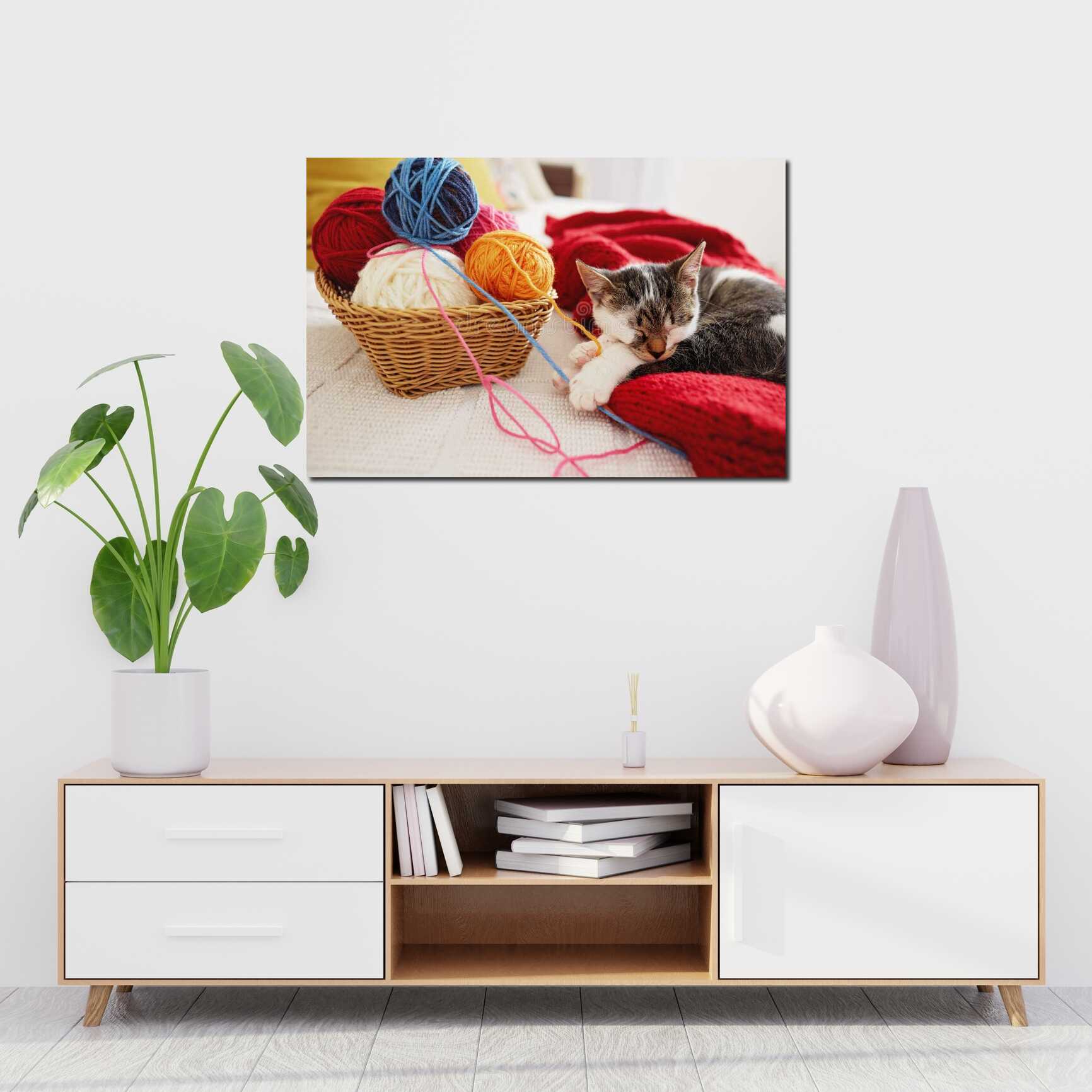 Canvas above sofa for size context