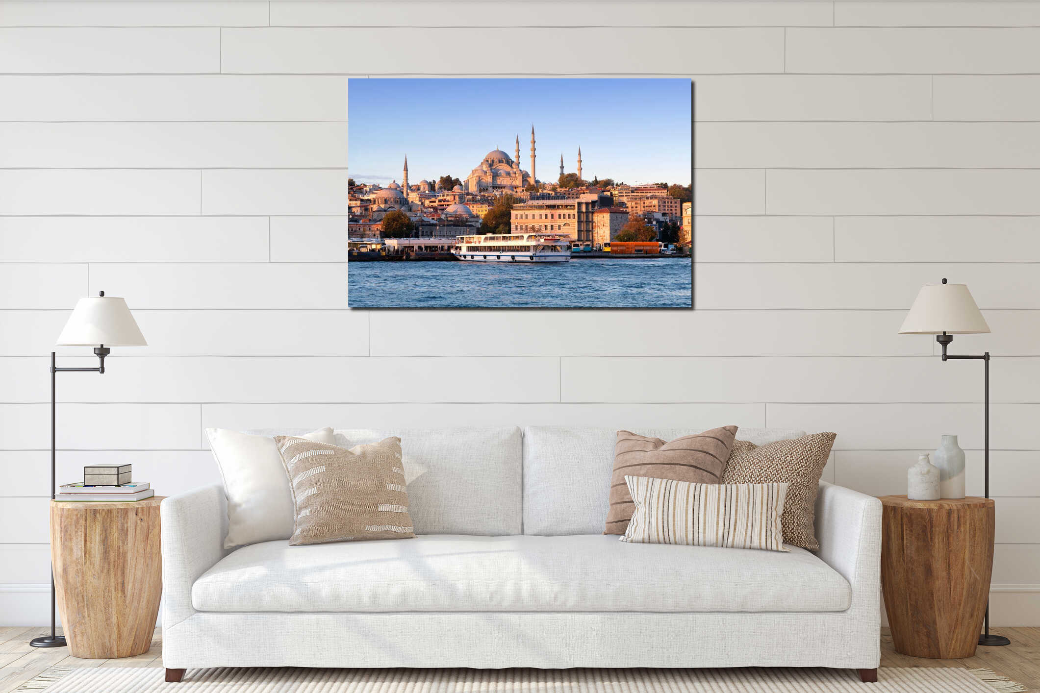 Panoramic cityscape in Istanbul, Turkey interior mockup