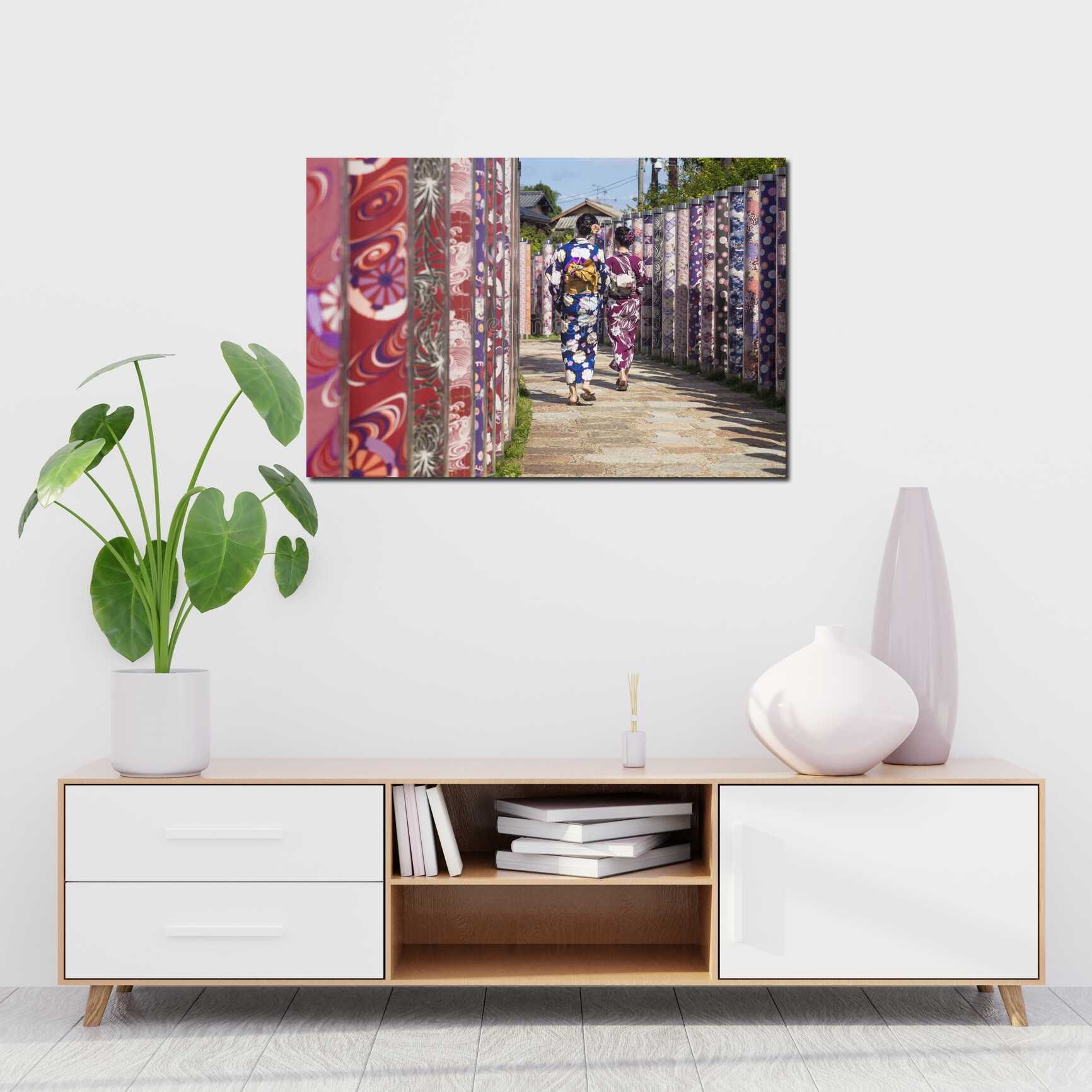 Canvas above sofa for size context