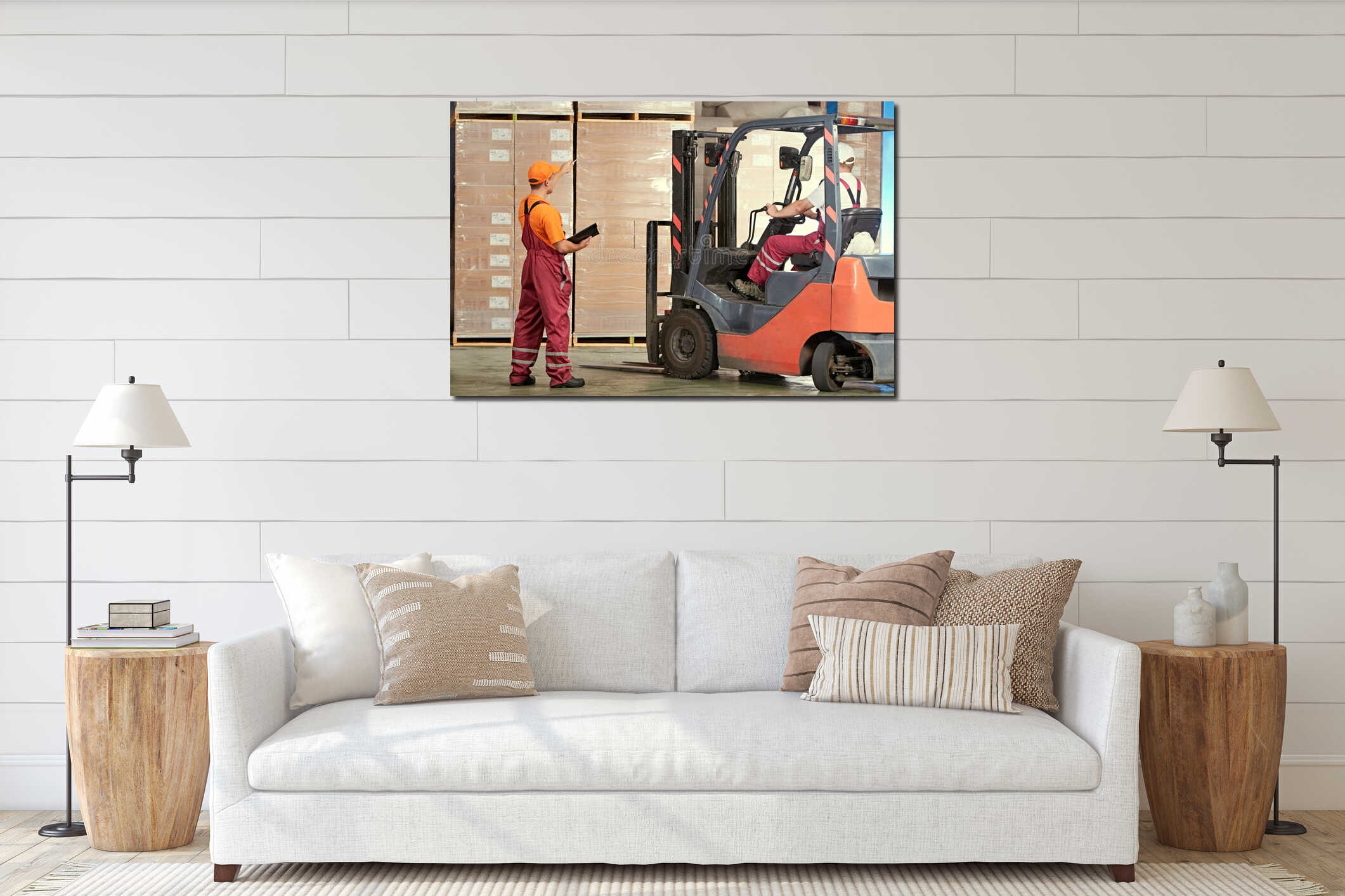 Canvas hanging interior mockup