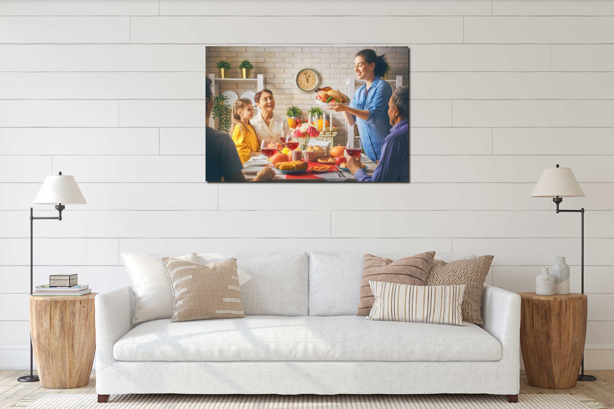 Canvas hanging interior mockup