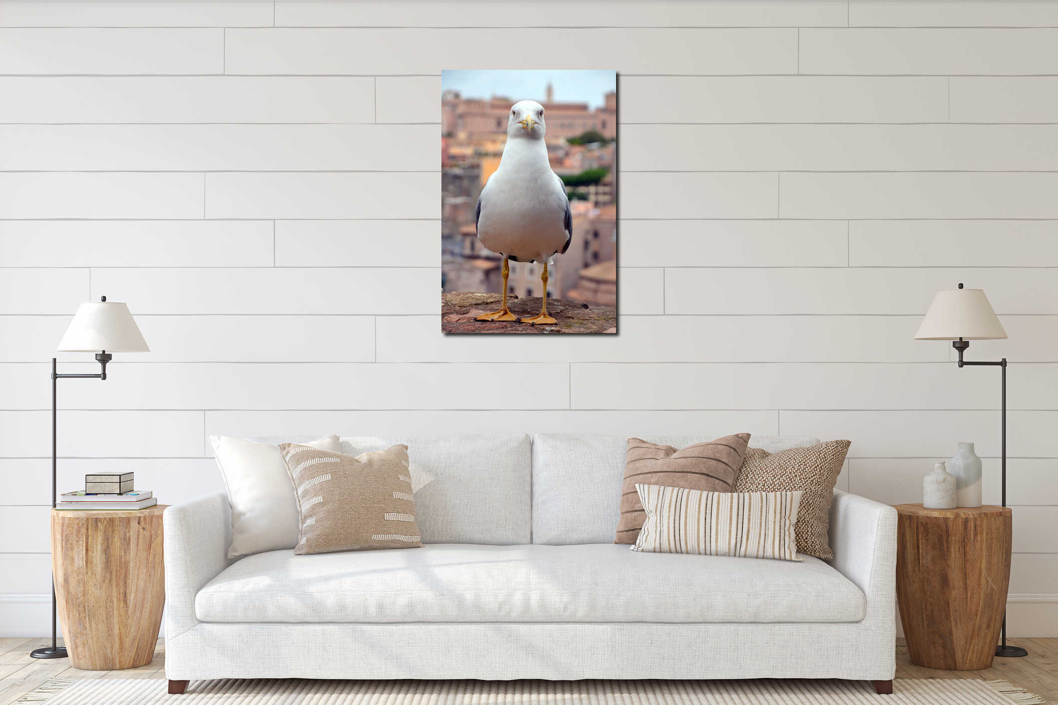 Seagull in Rome interior mockup