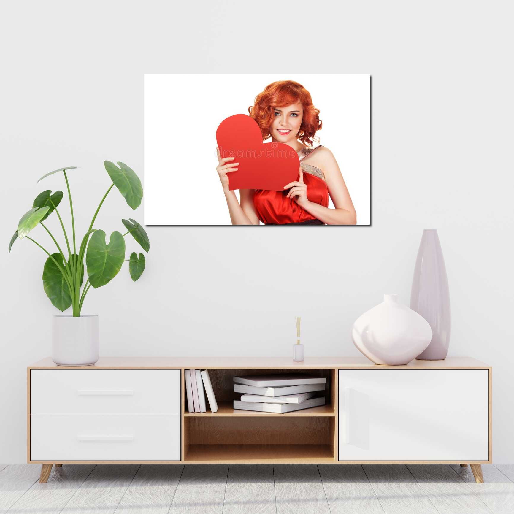 Canvas above sofa for size context