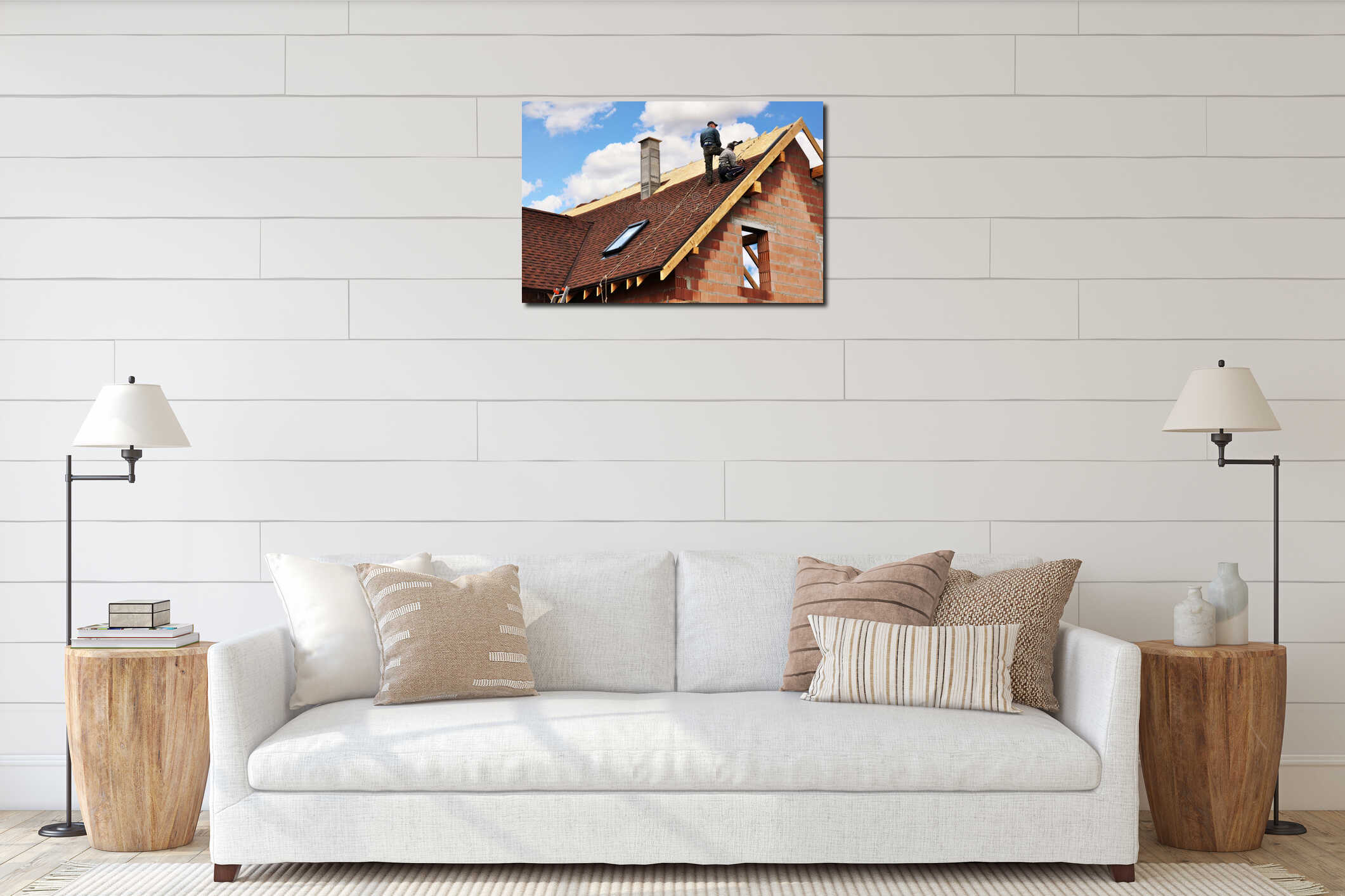 Canvas hanging interior mockup