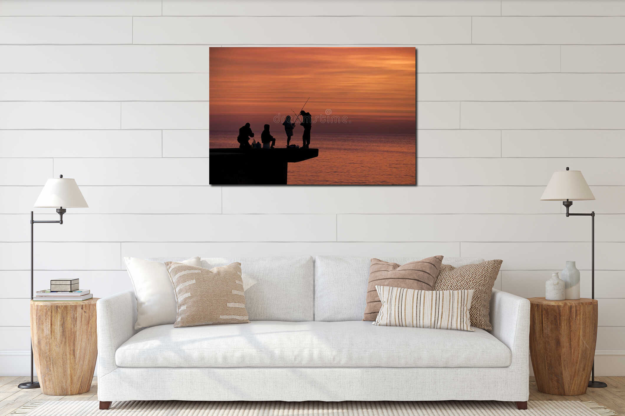 People Fishing at Breakwater interior mockup