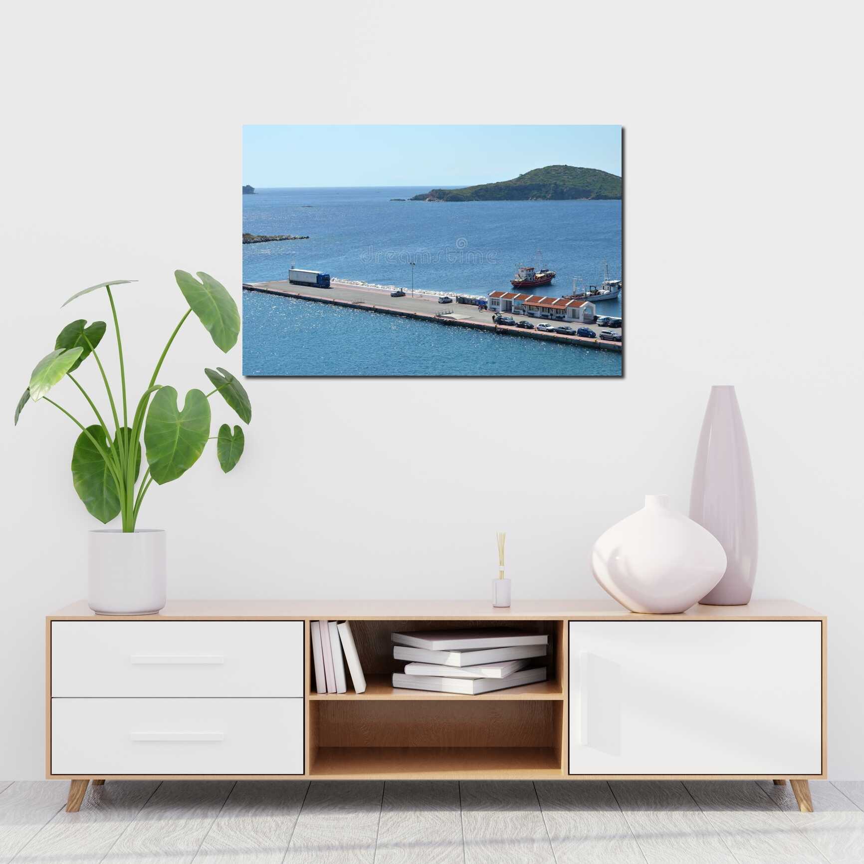 Canvas above sofa for size context