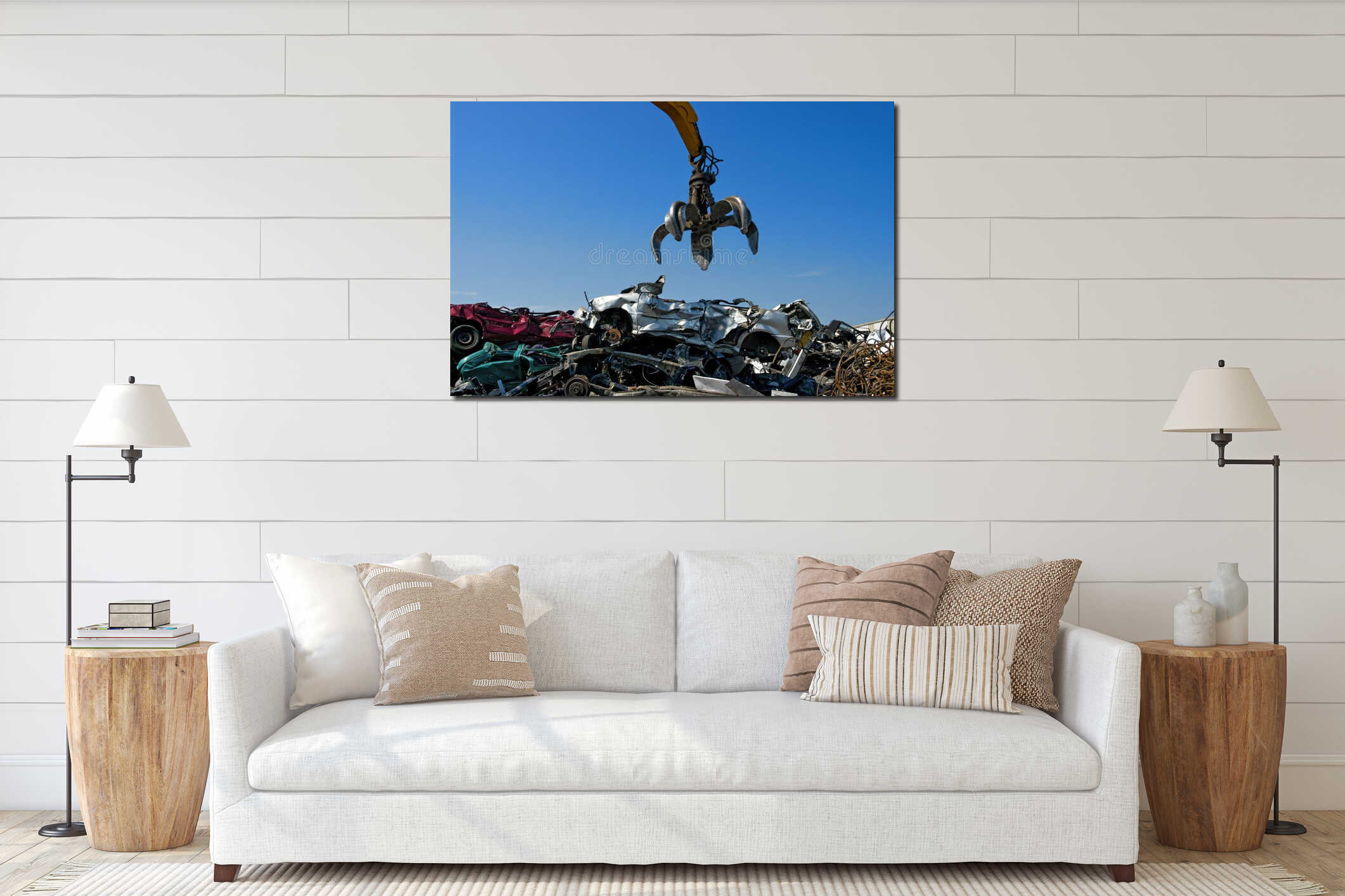 Canvas hanging interior mockup