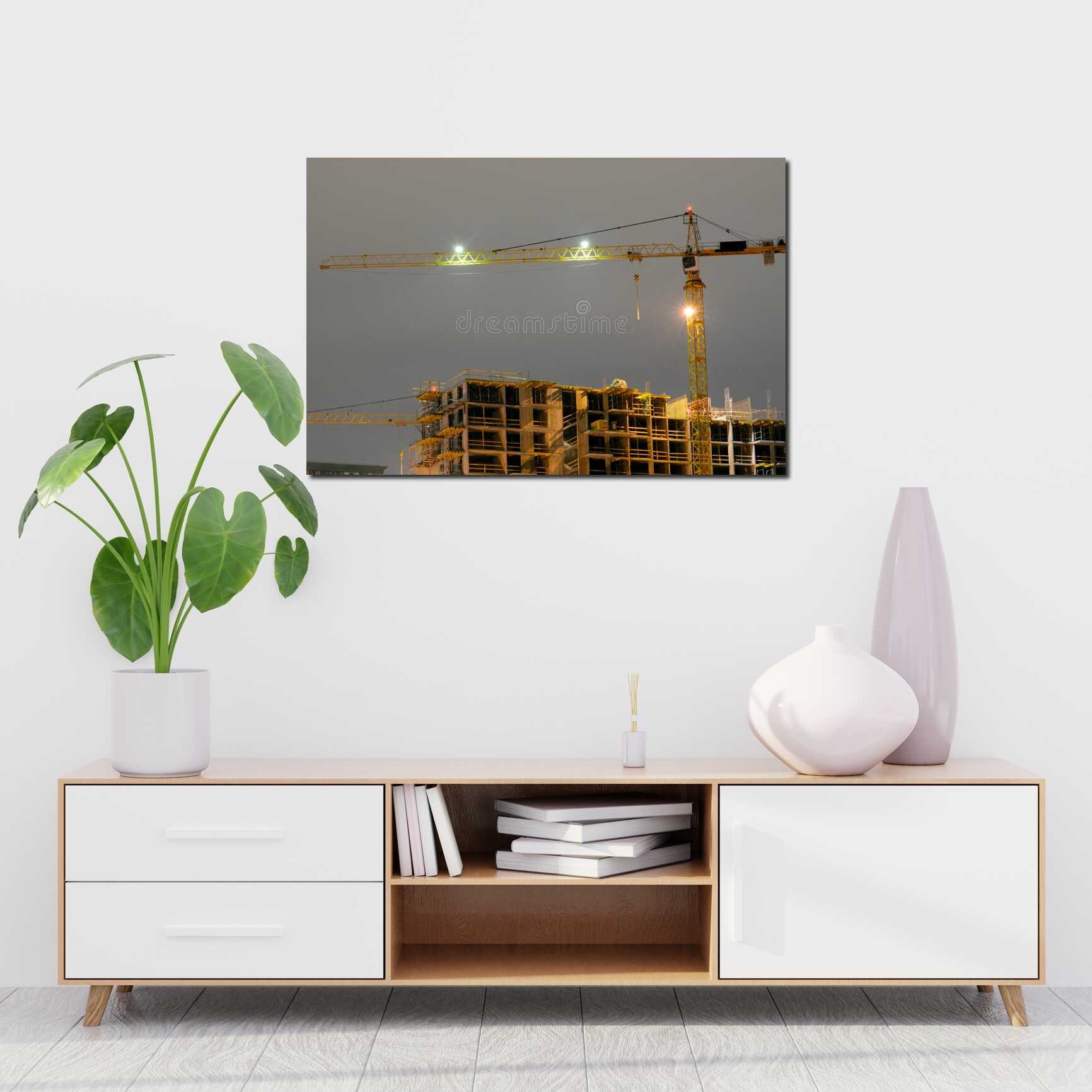 Canvas above sofa for size context