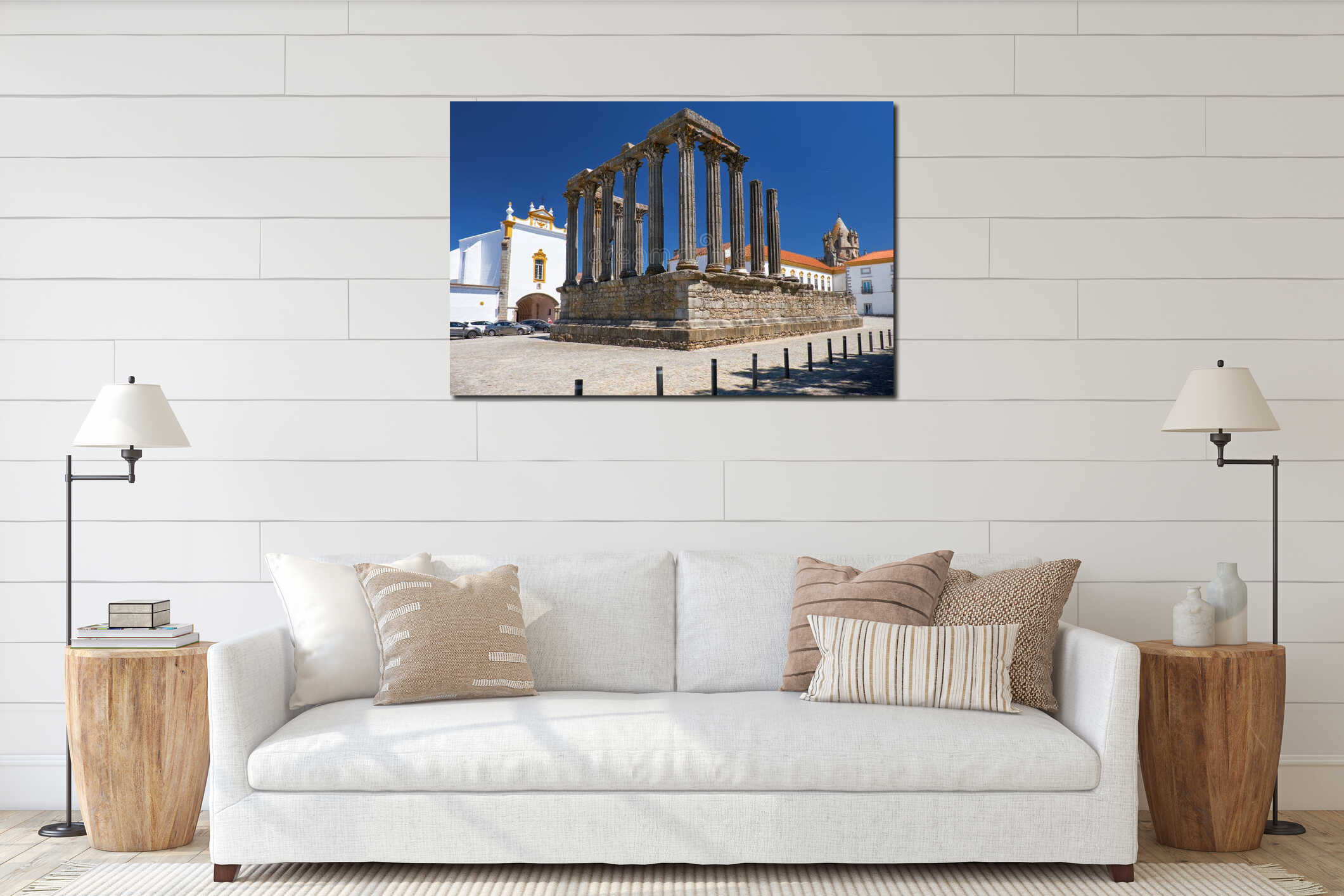 Temple of Diana. Evora. Portugal interior mockup