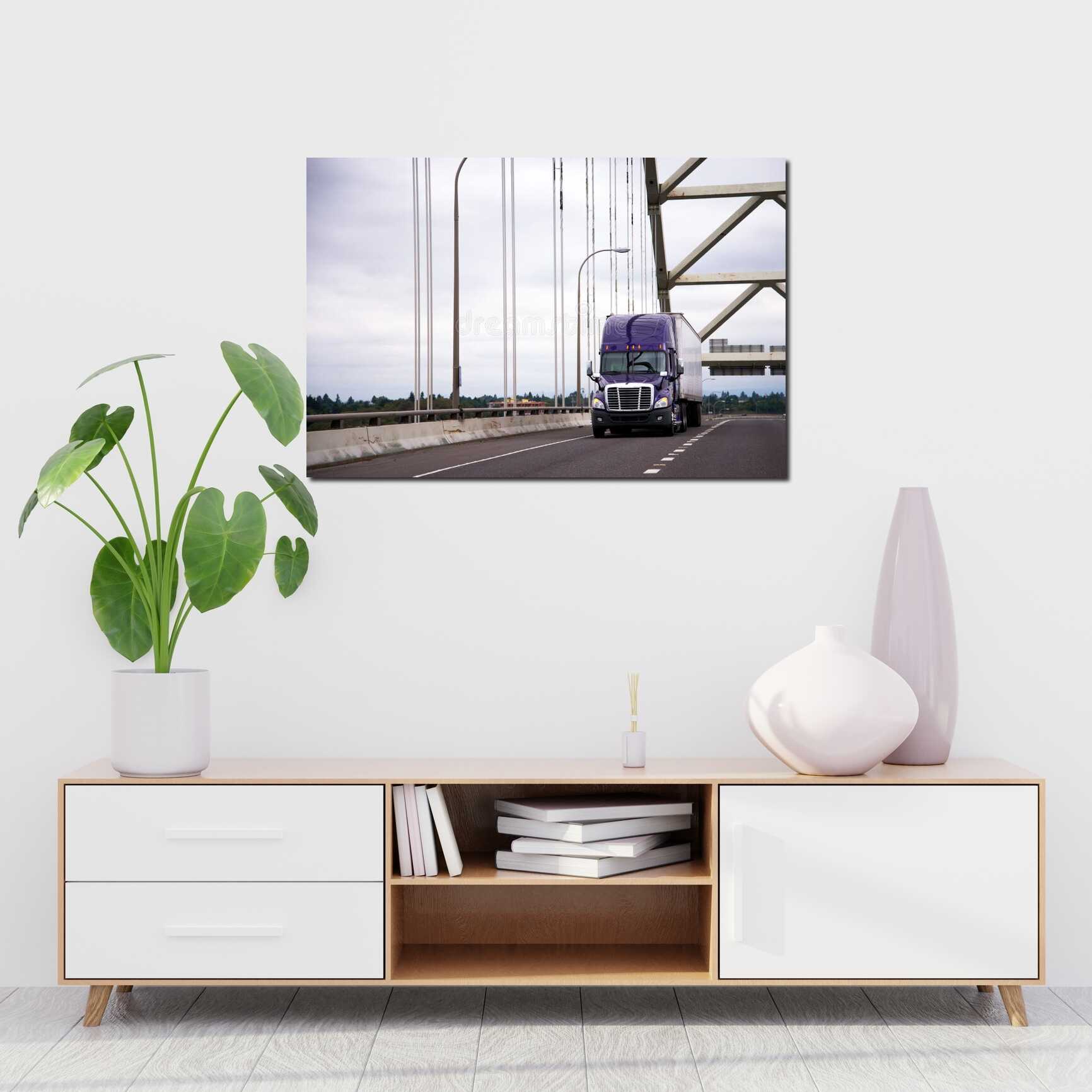 Canvas above sofa for size context