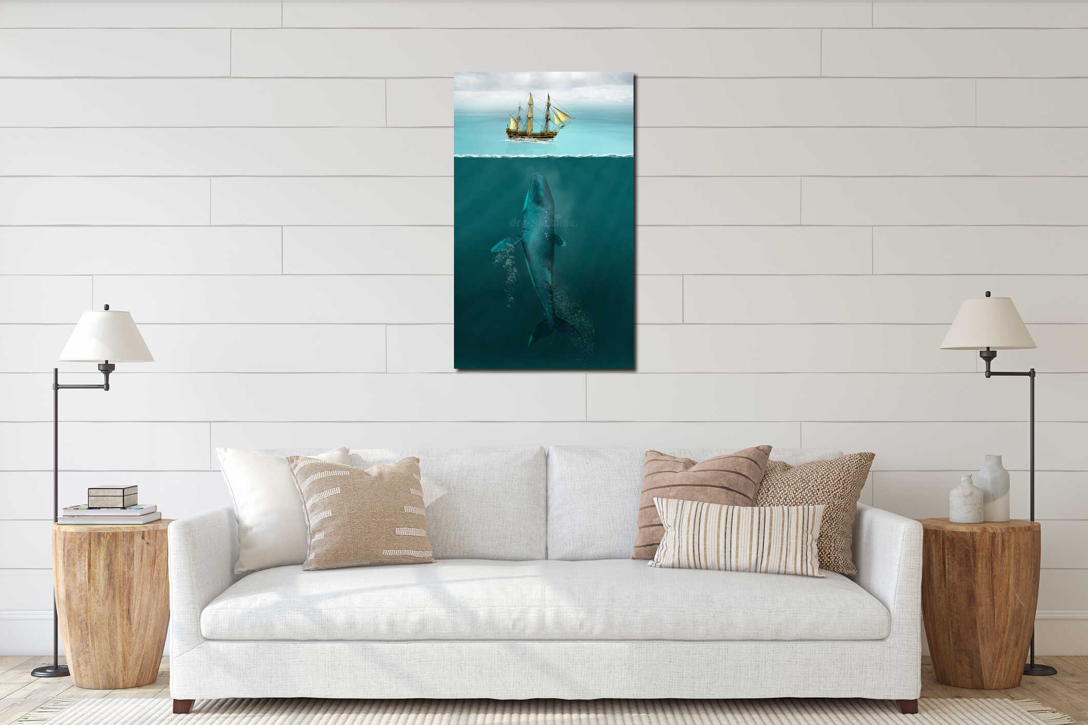 Whale Attack Tall Sailing Ship interior mockup