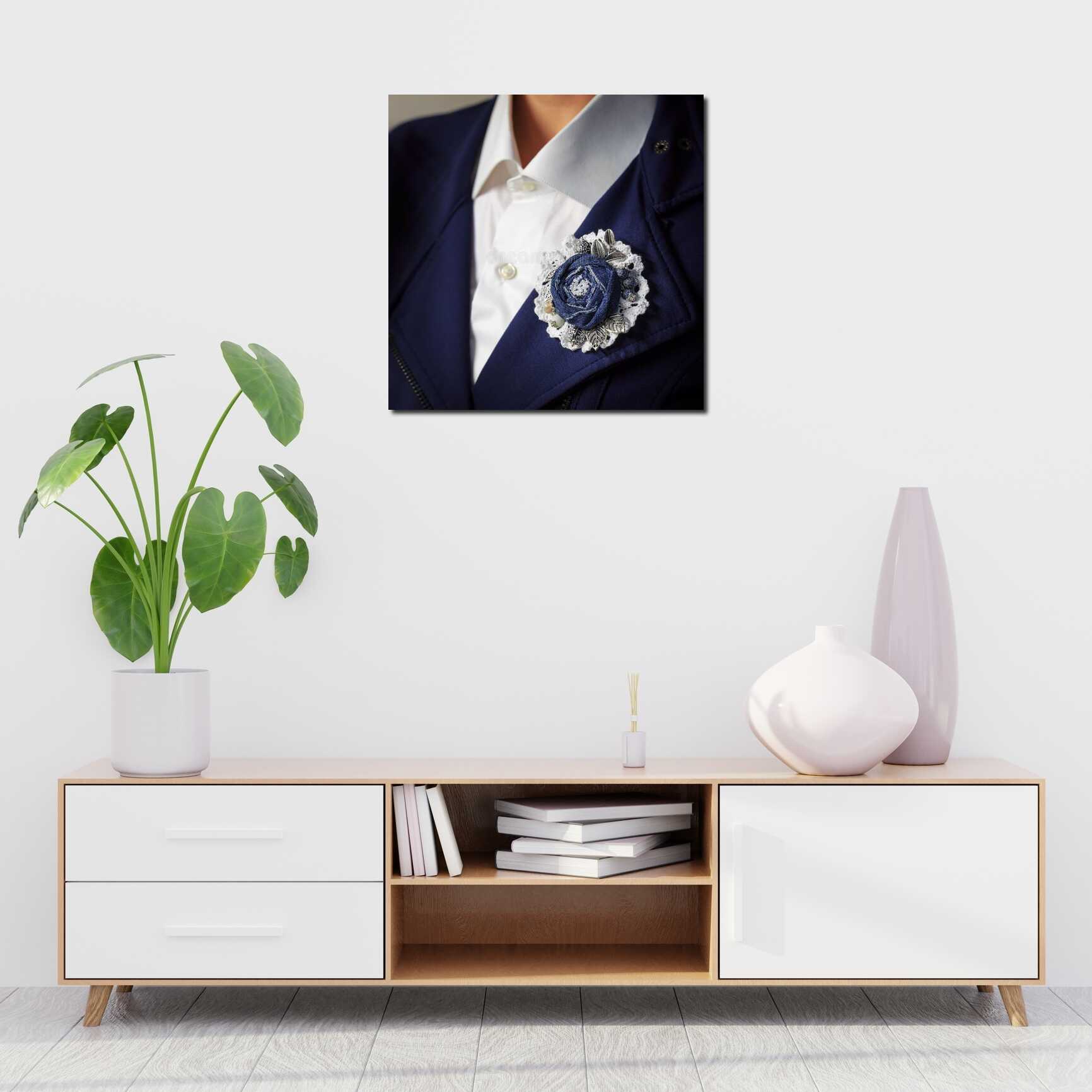 Canvas above sofa for size context