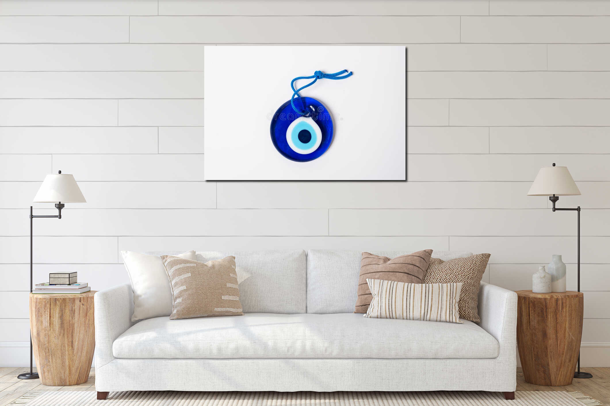 Evil eye bead interior mockup
