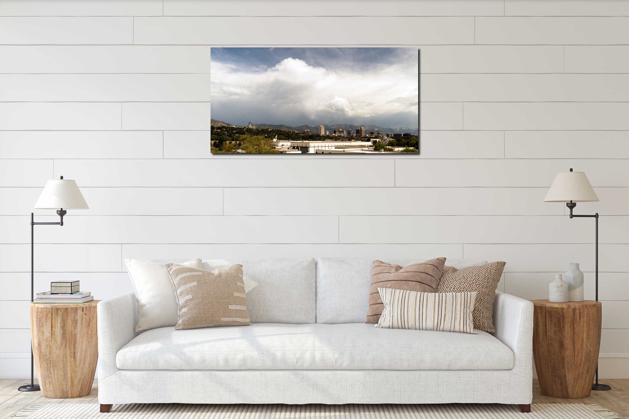 Long Panoramic Salt Lake City Utah Downtown City Center State Ca interior mockup