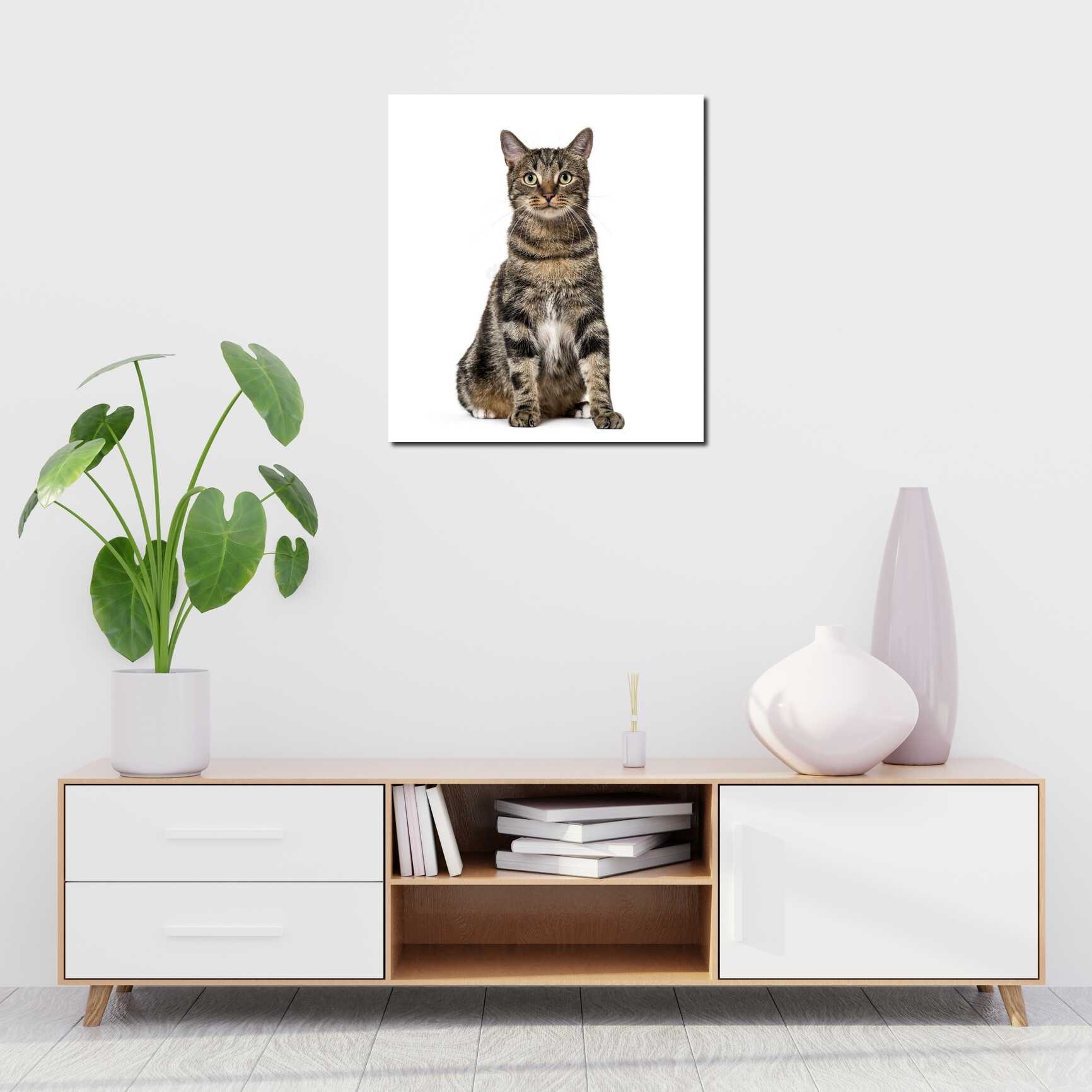 Canvas above sofa for size context