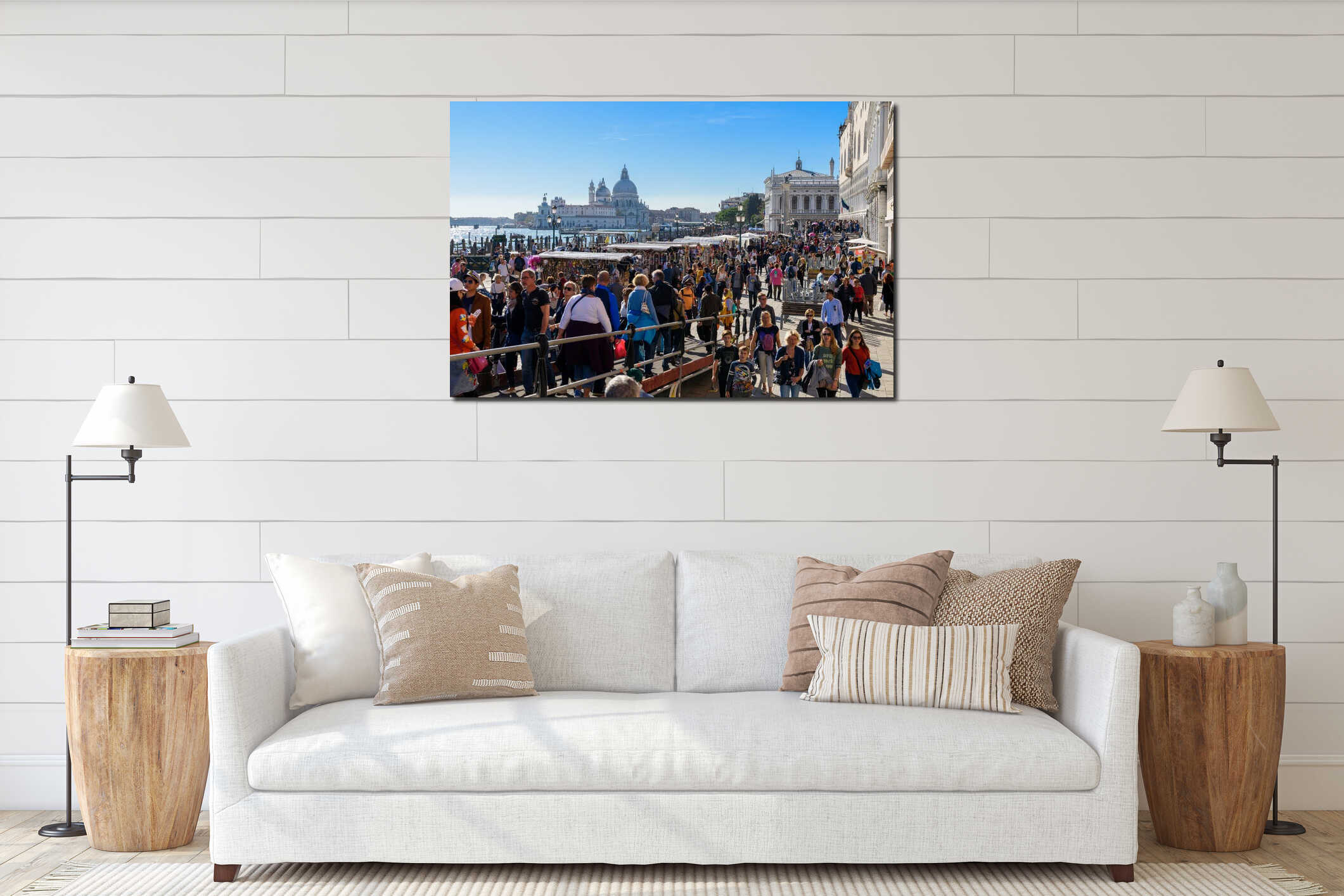 Waterfront promenade Riva degli Schiavon, Venice, Italy interior mockup