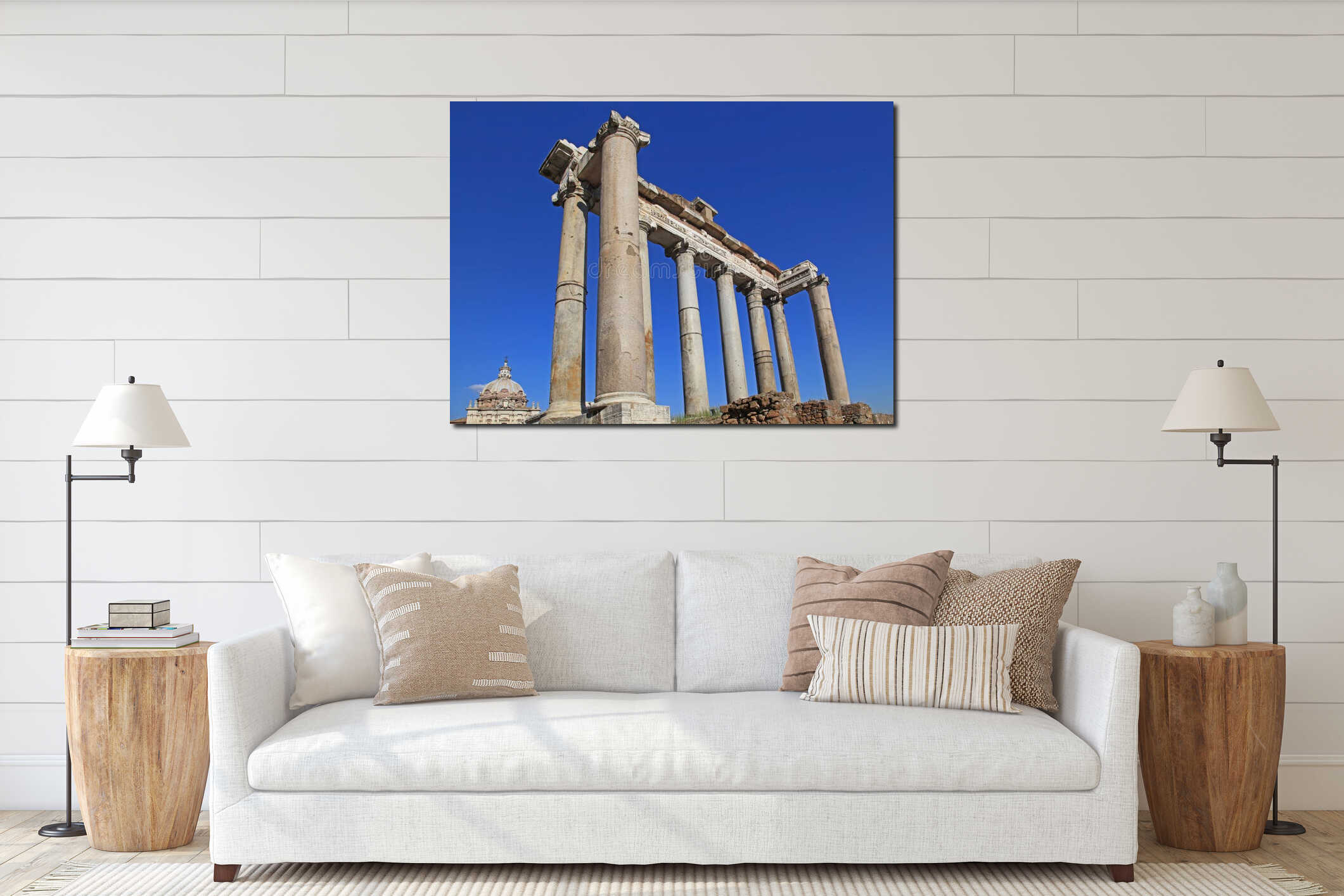 Ancient ruins, Roman forum interior mockup