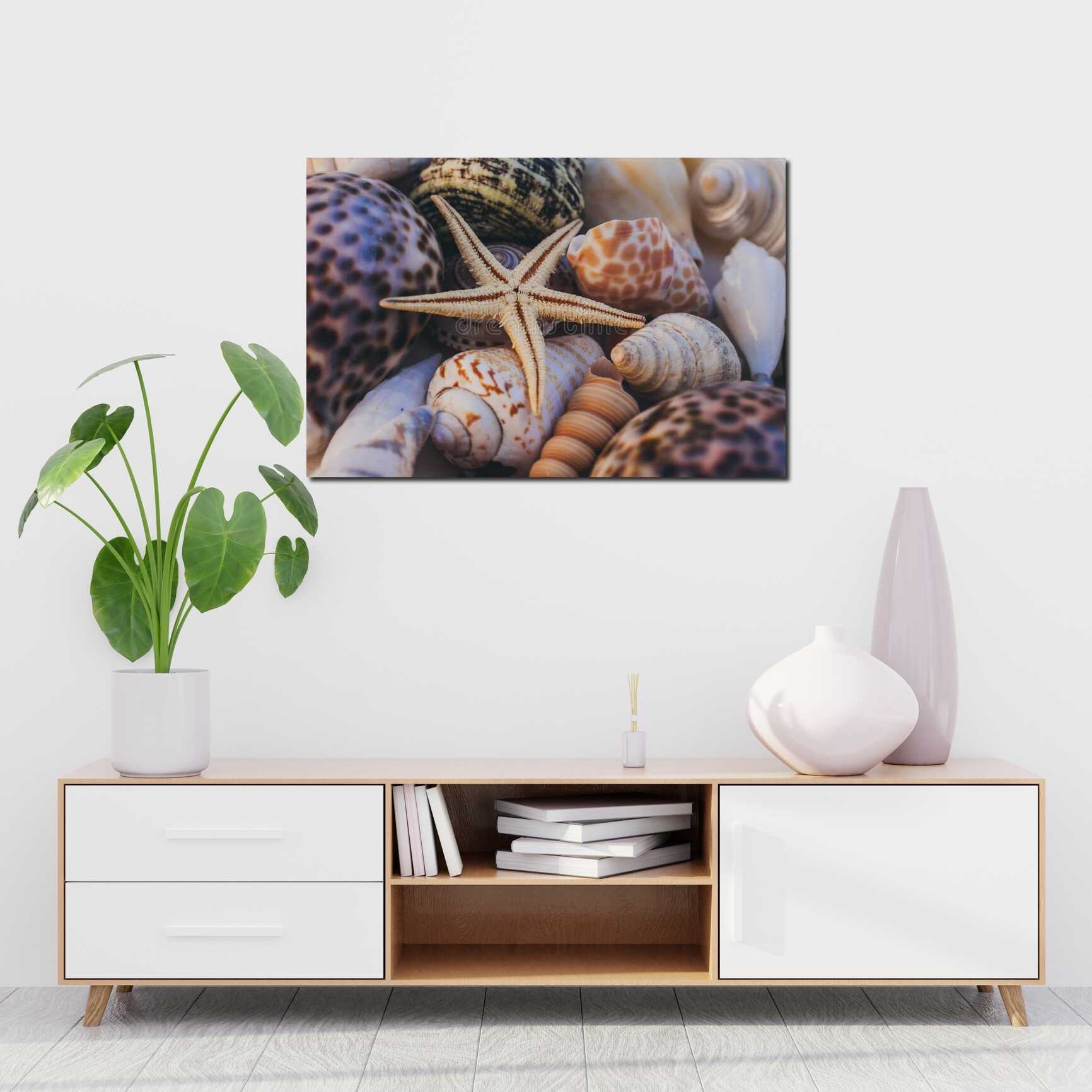 Canvas above sofa for size context