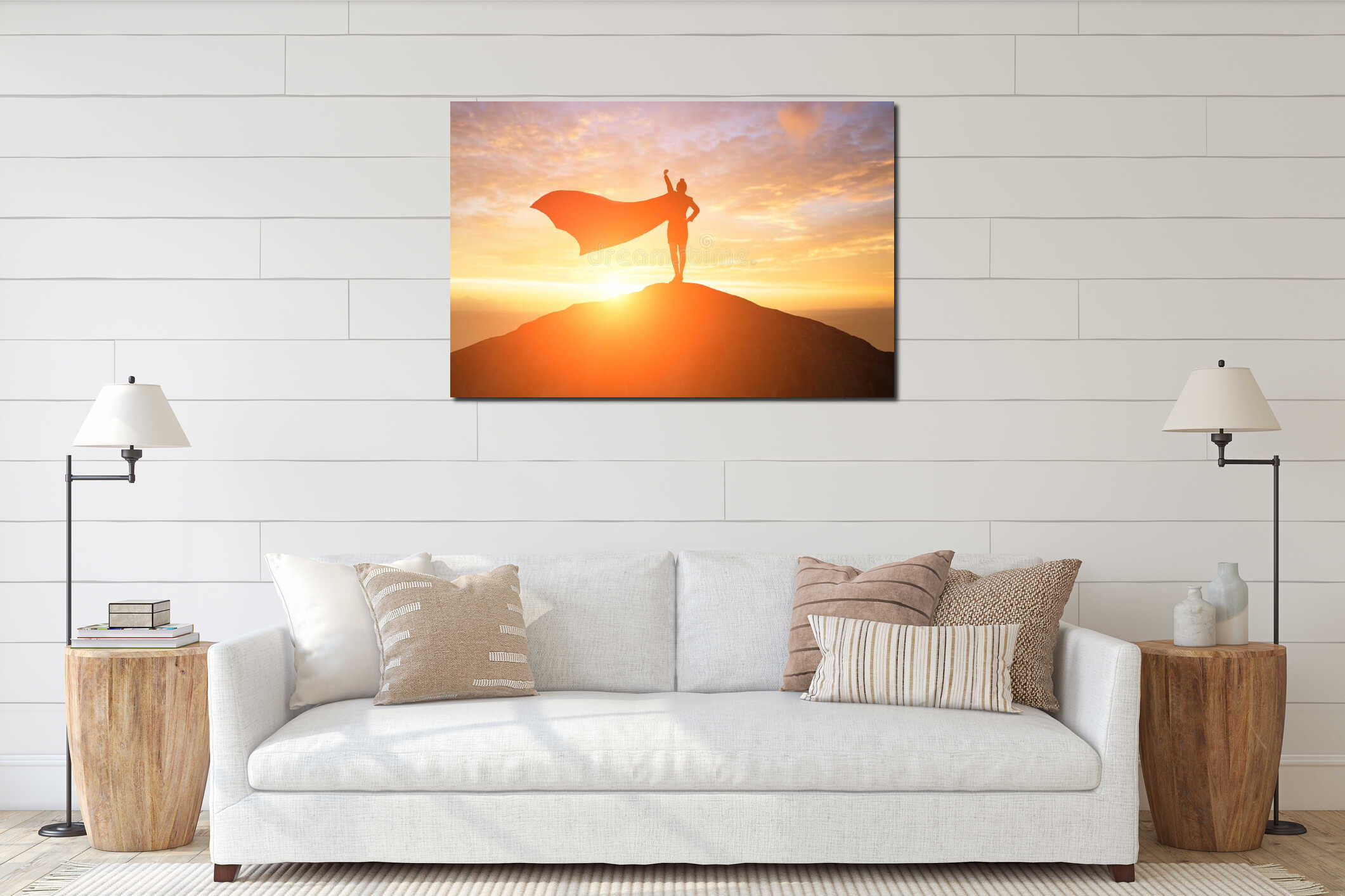 Canvas hanging interior mockup