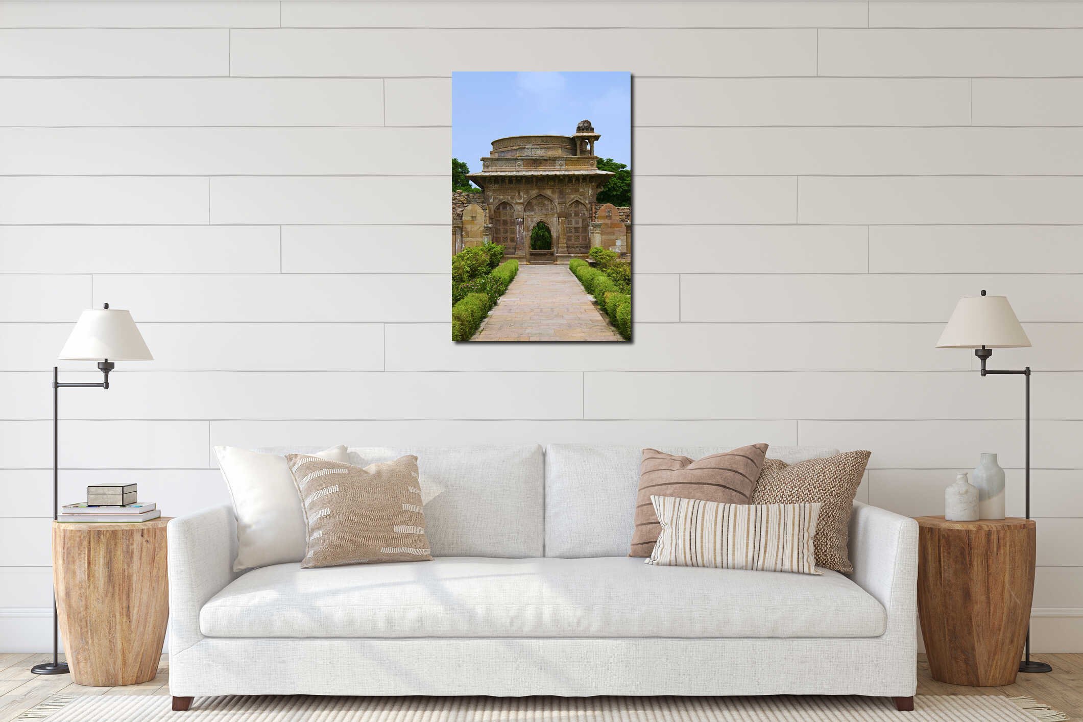 Outer view of a large dome built over a podium, Jami Masjid Mosque, UNESCO protected Champaner - Pavagadh Archaeological Park, G interior mockup