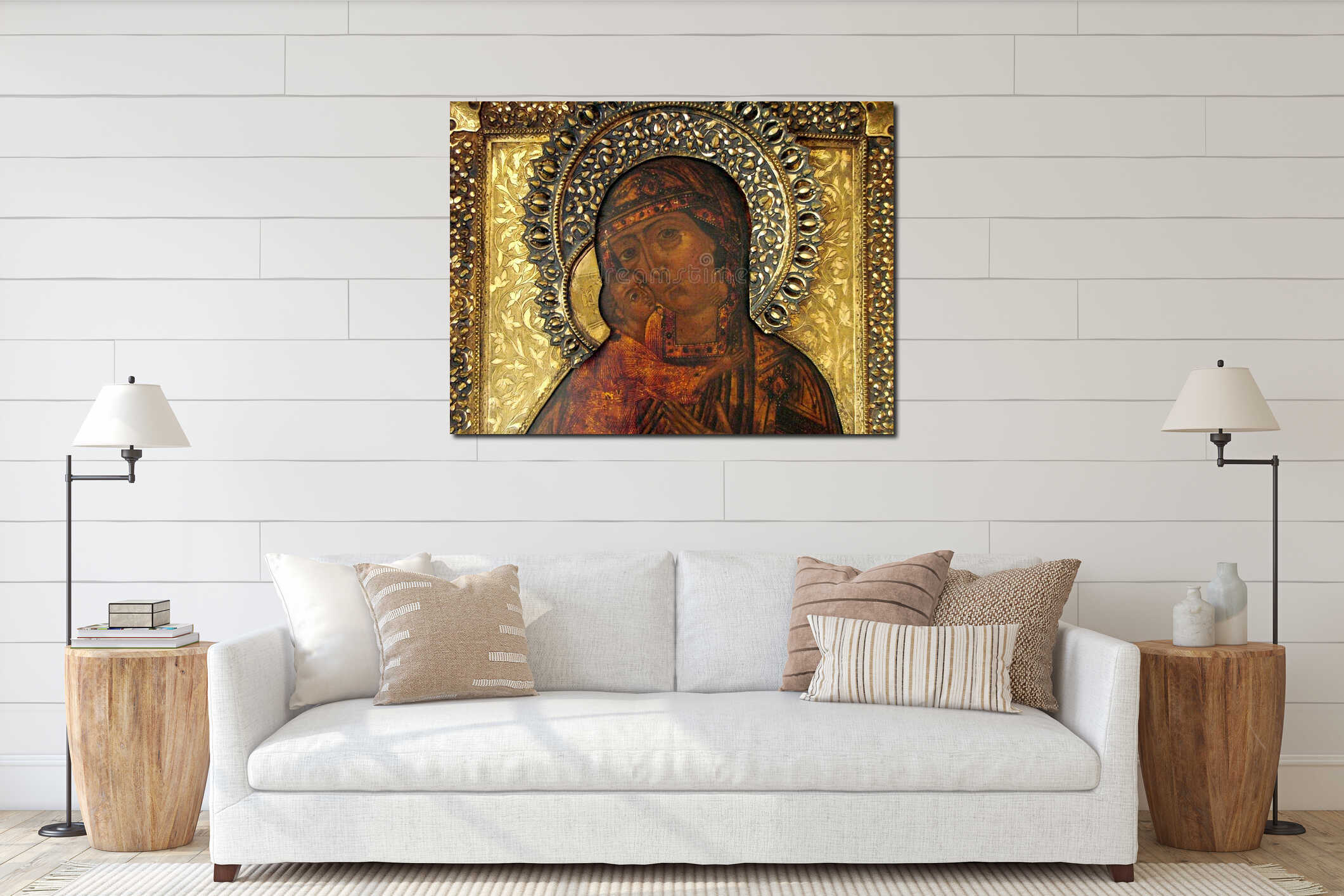 Canvas hanging interior mockup