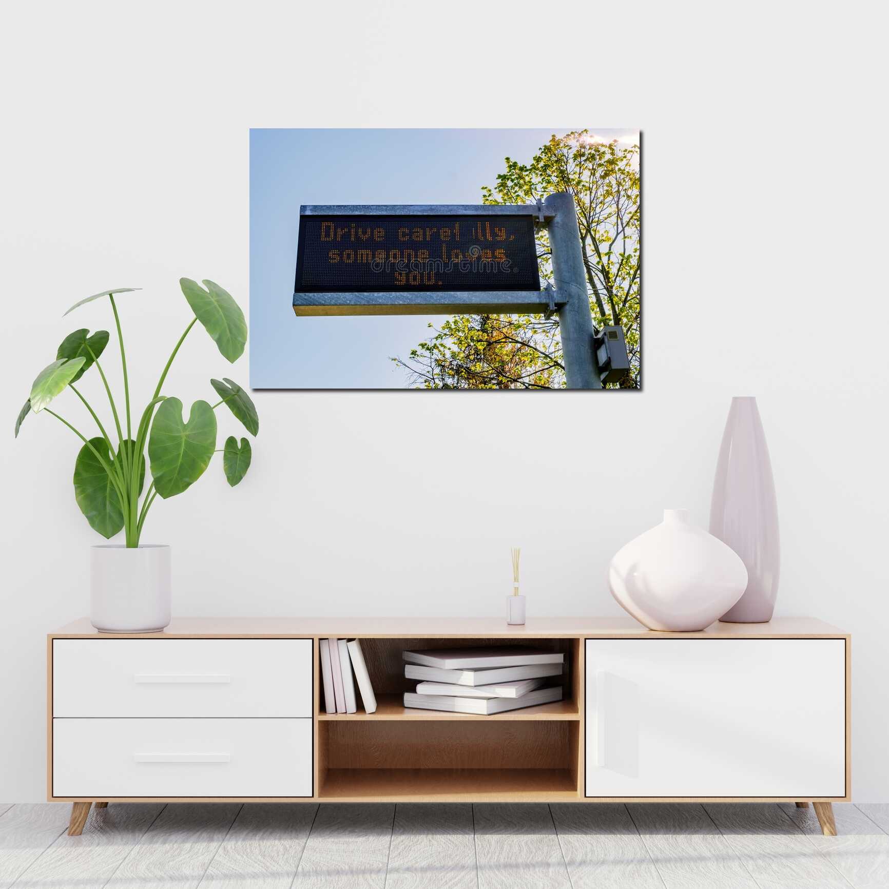 Canvas above sofa for size context