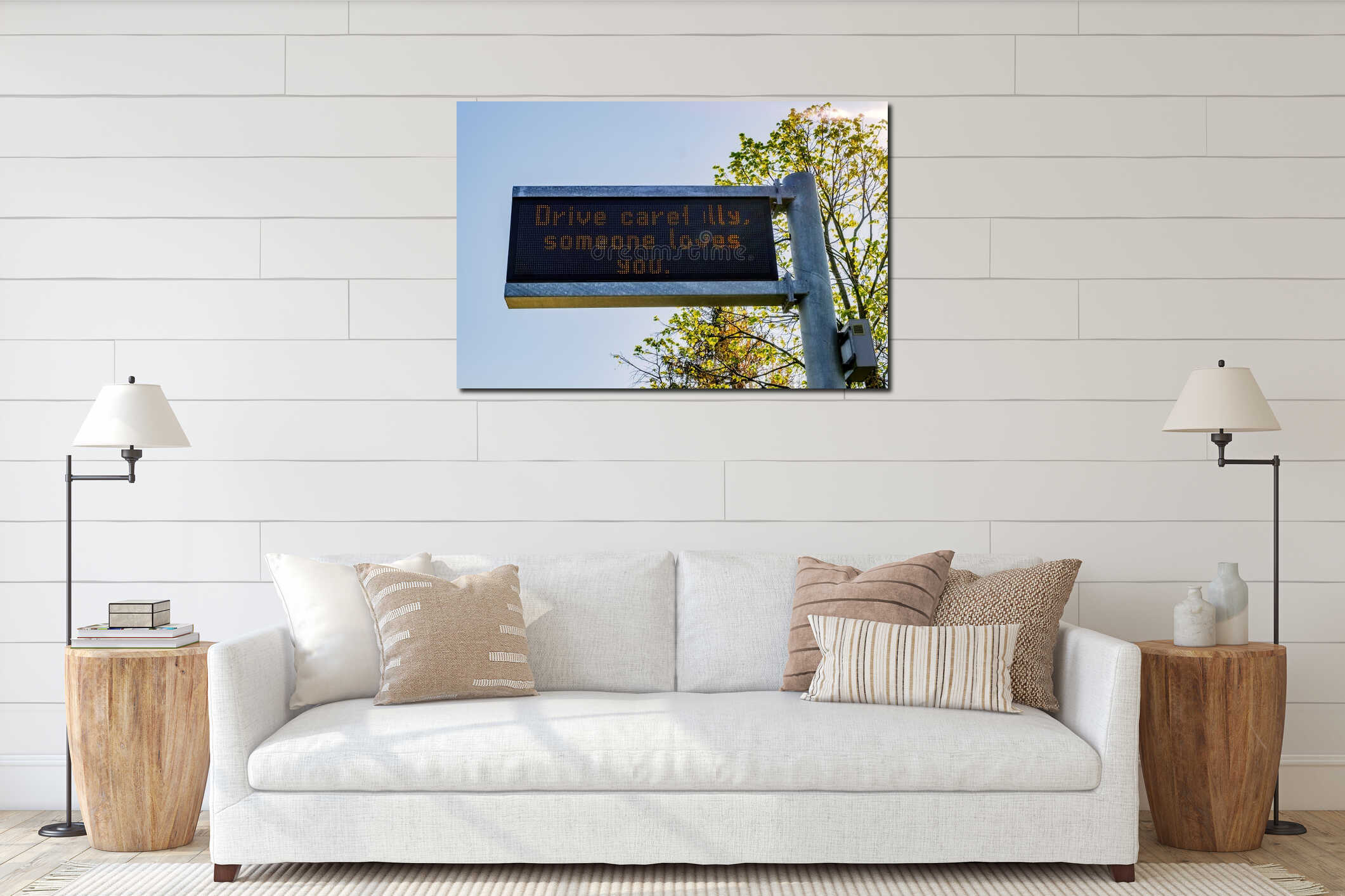 Canvas above sideboard for size context