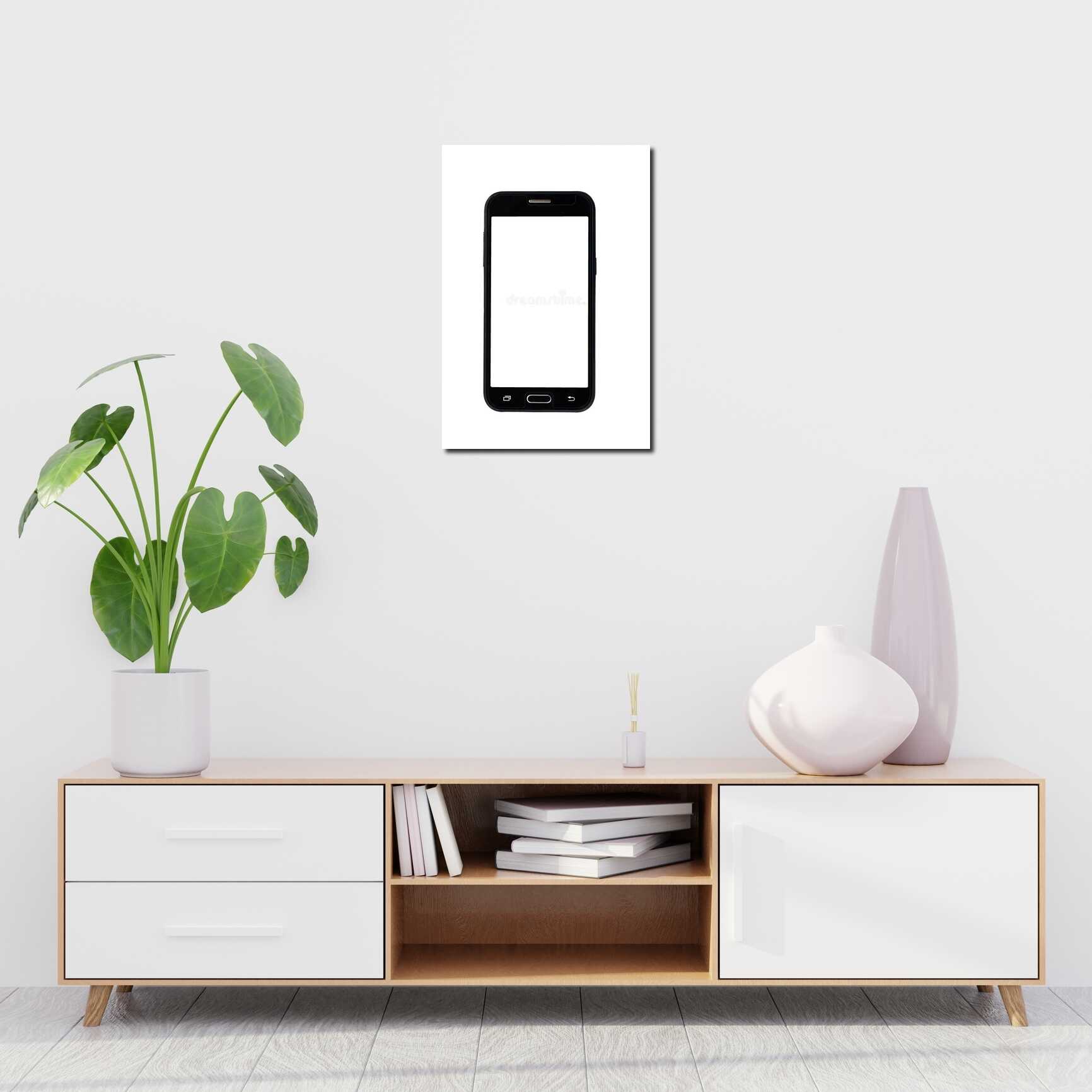 Canvas above sofa for size context