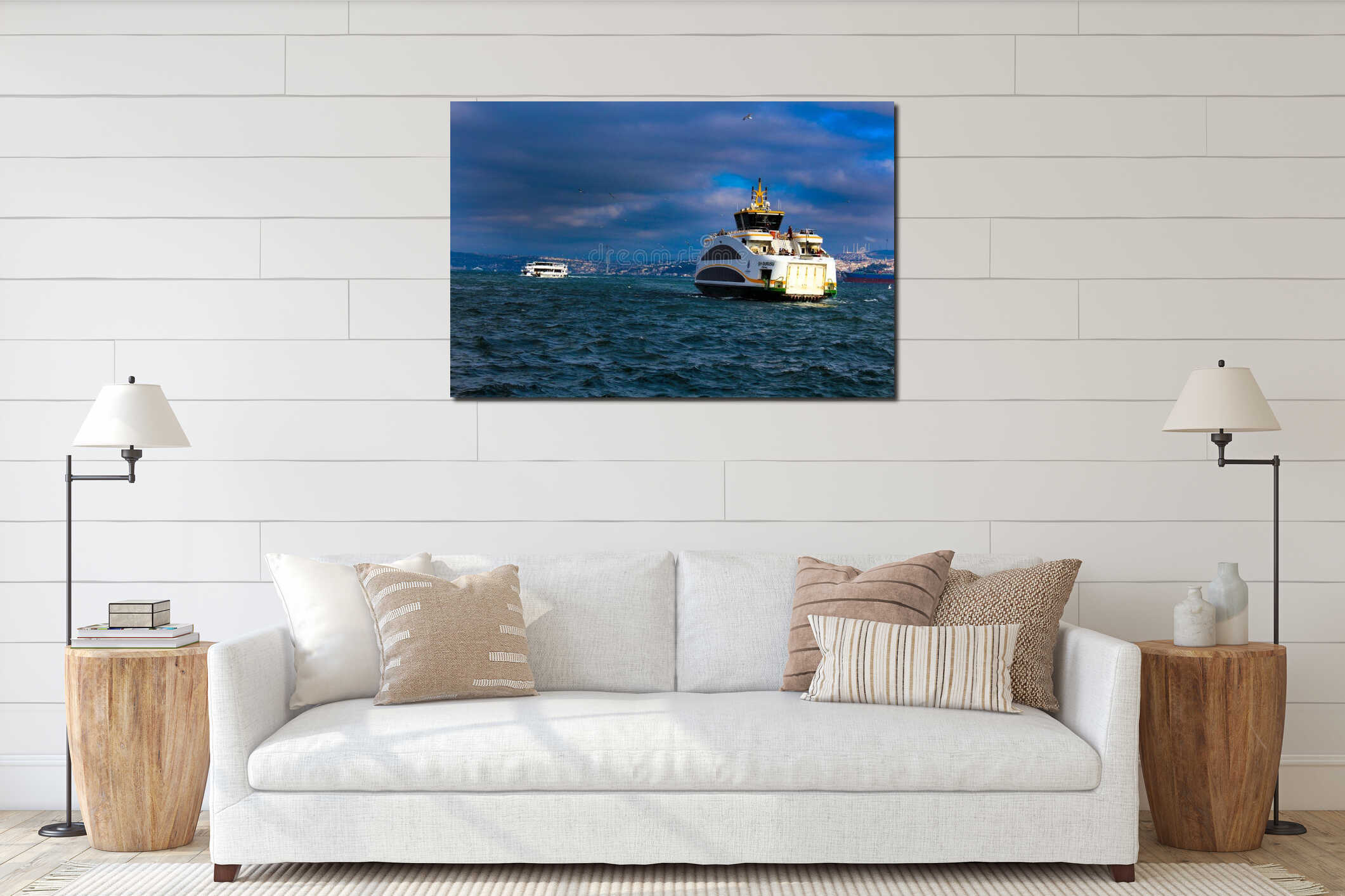 Cruise Ships on Bosphorus Eminonu Istanbul, Turkey interior mockup