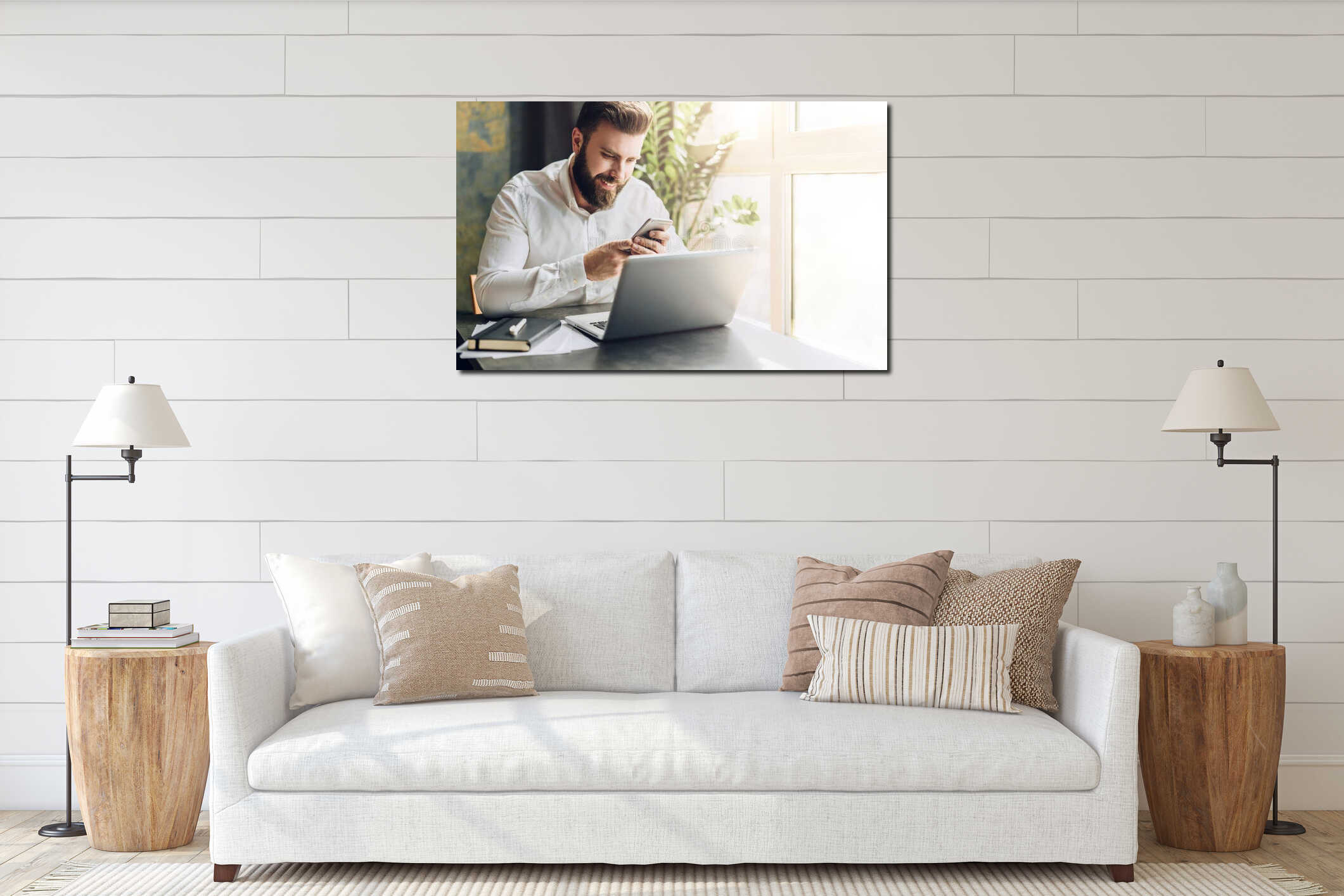 Canvas above sideboard for size context