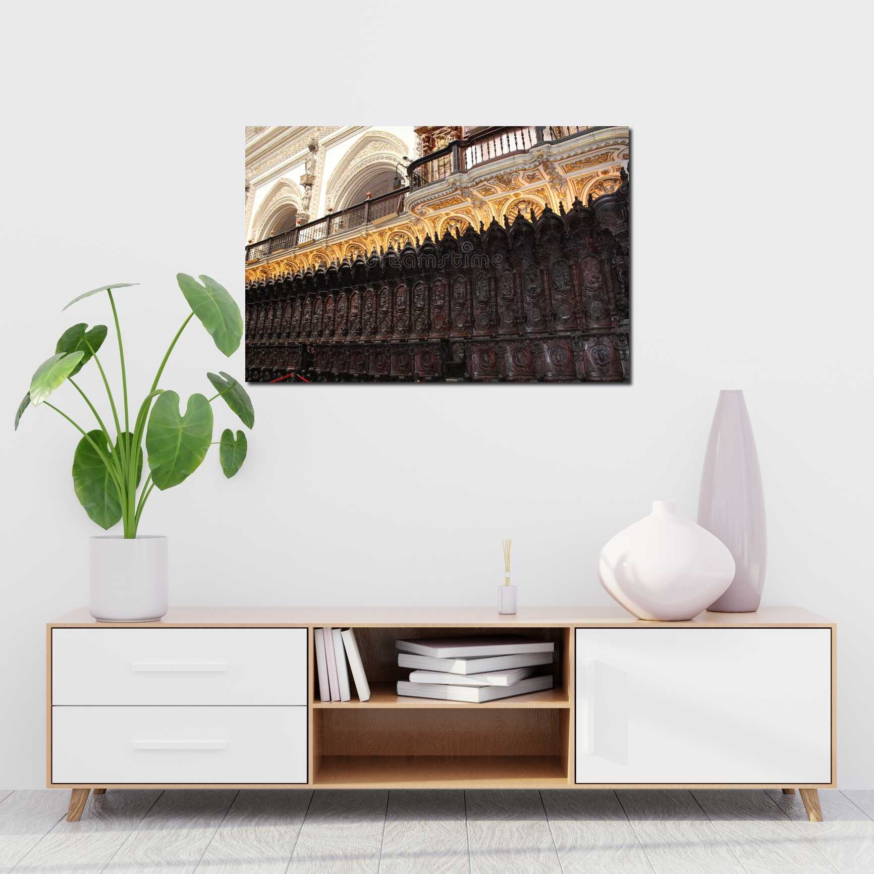 Canvas above sofa for size context