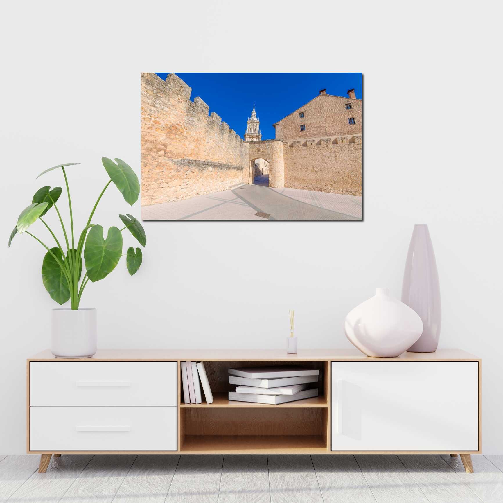 Canvas above sofa for size context