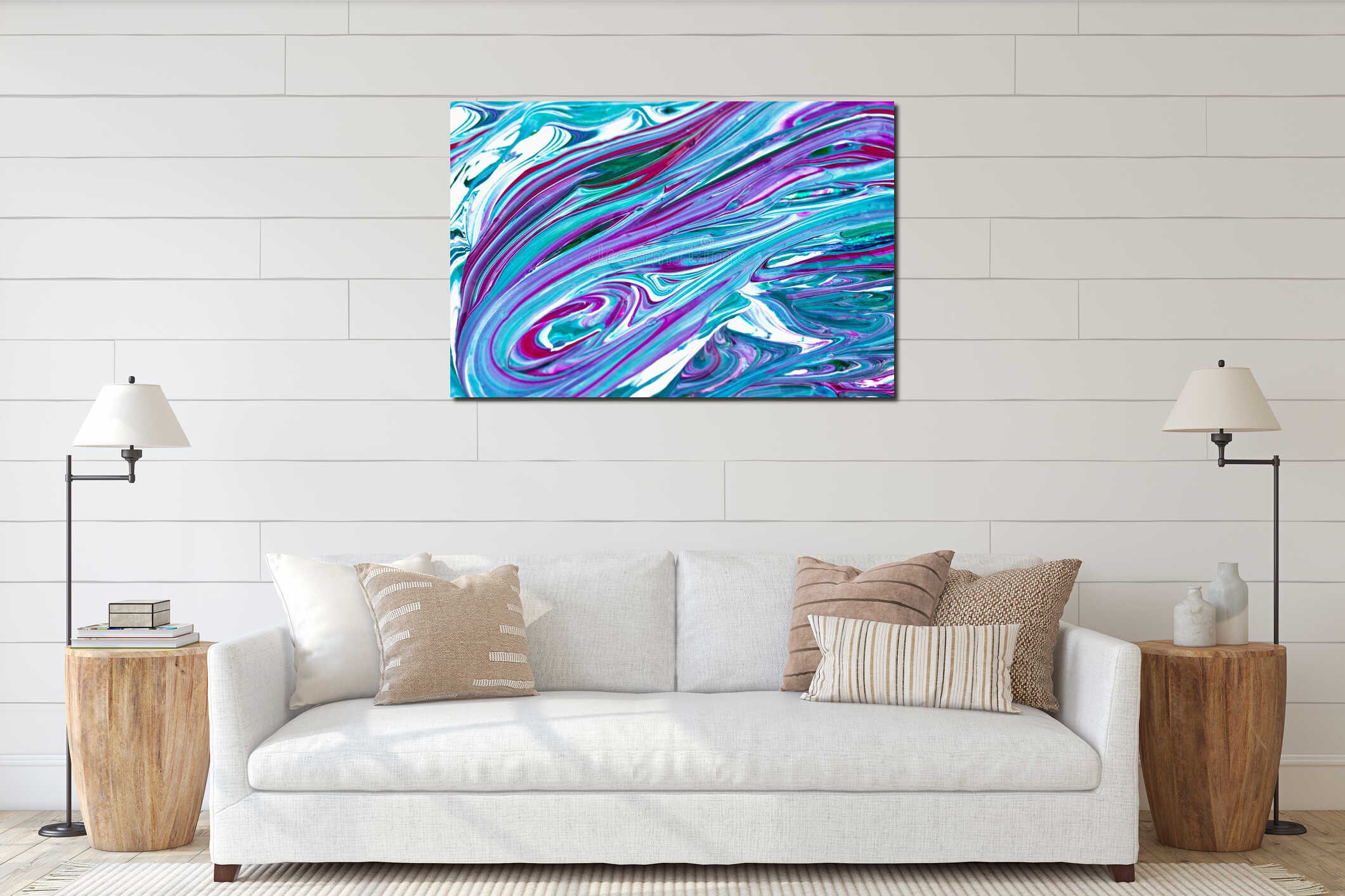 Canvas hanging interior mockup