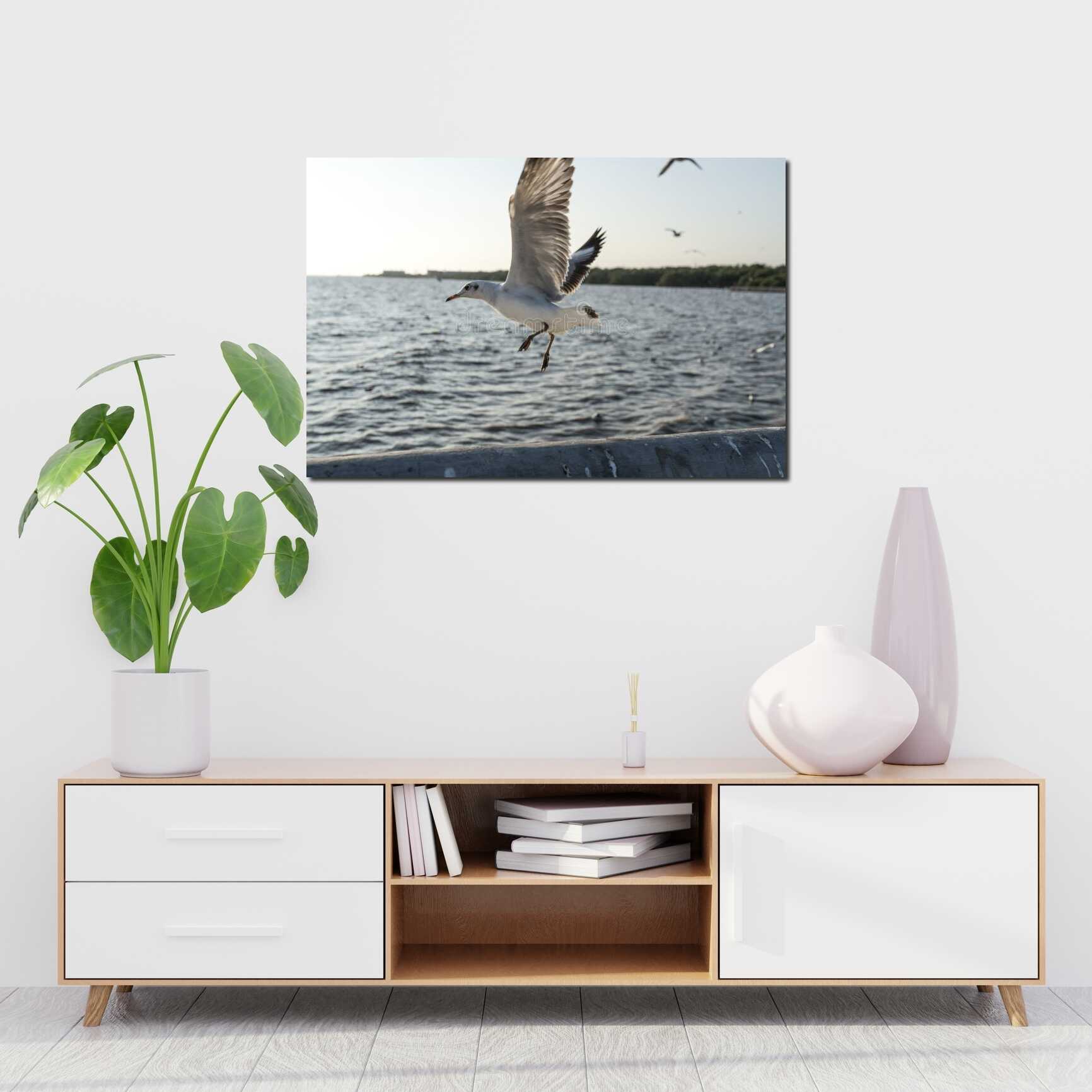 Canvas above sofa for size context