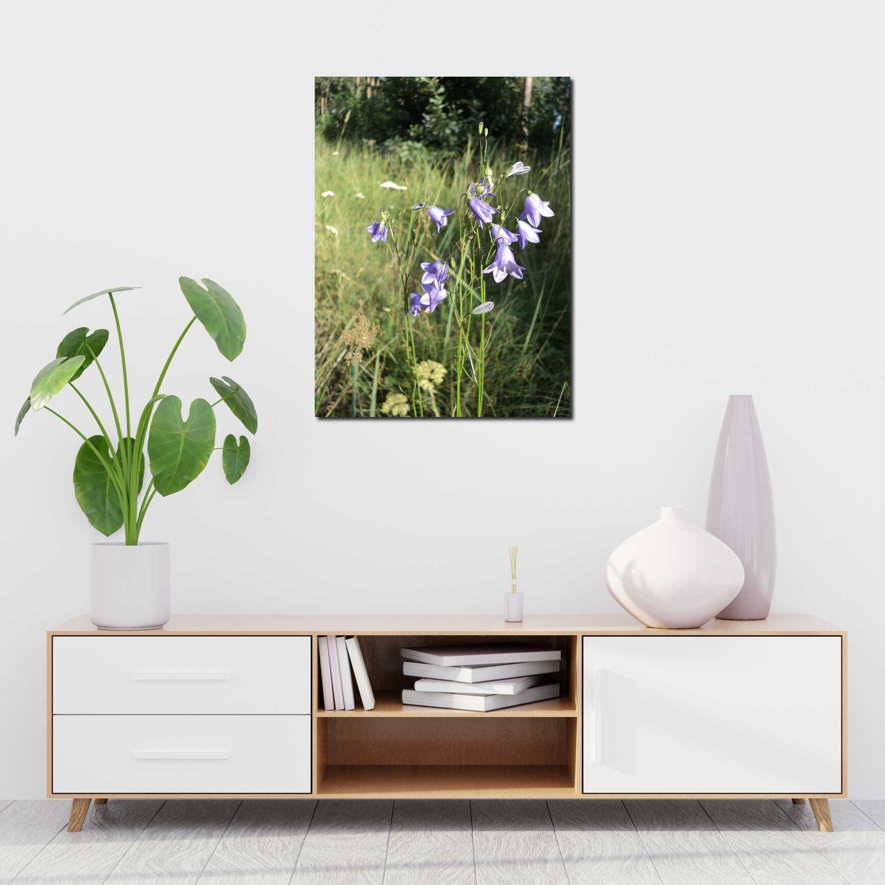 Canvas above sofa for size context