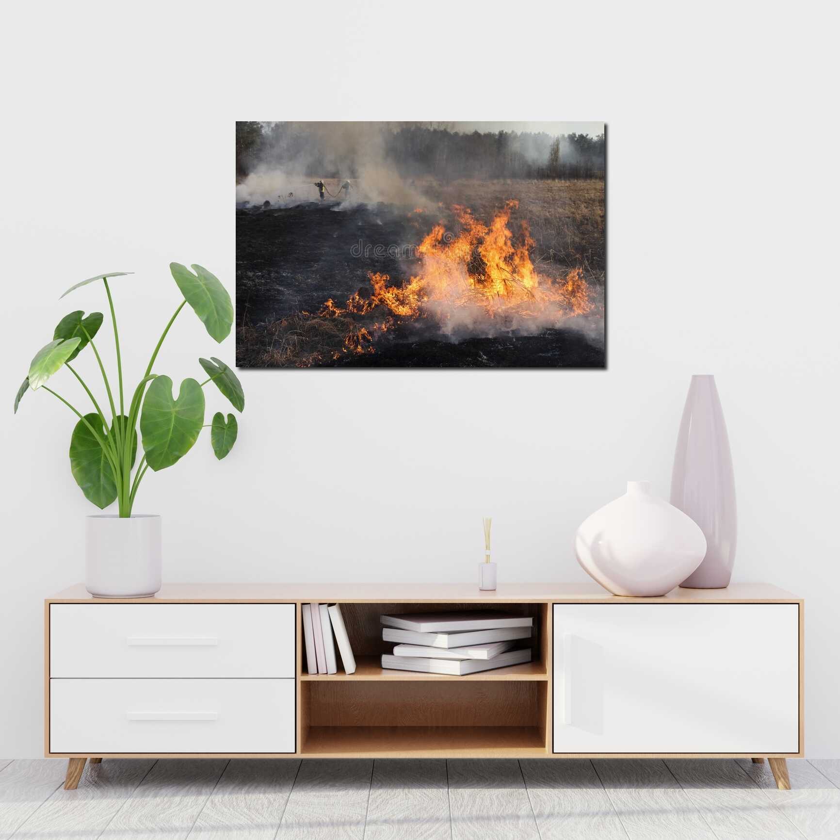 Canvas above sofa for size context