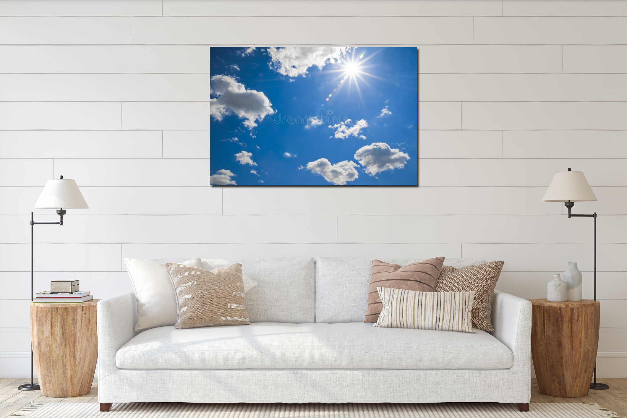 Bright Cloudy Sky interior mockup