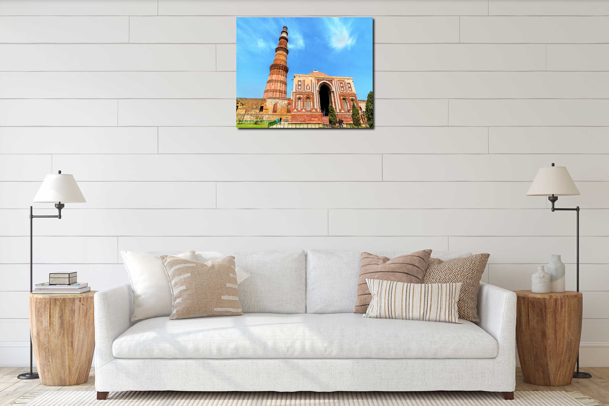 Alai Darwaza and Qutub Minar at the Qutb Complex in Delhi, India interior mockup