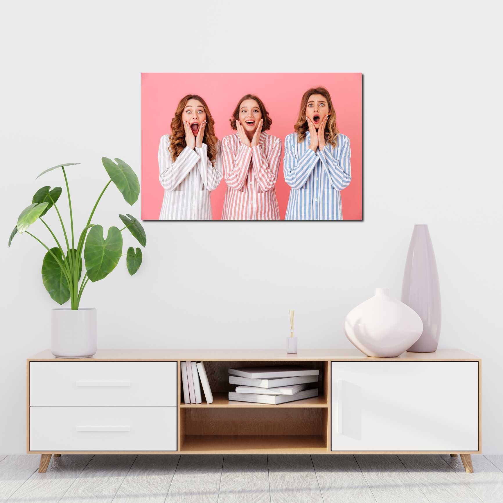 Canvas above sofa for size context