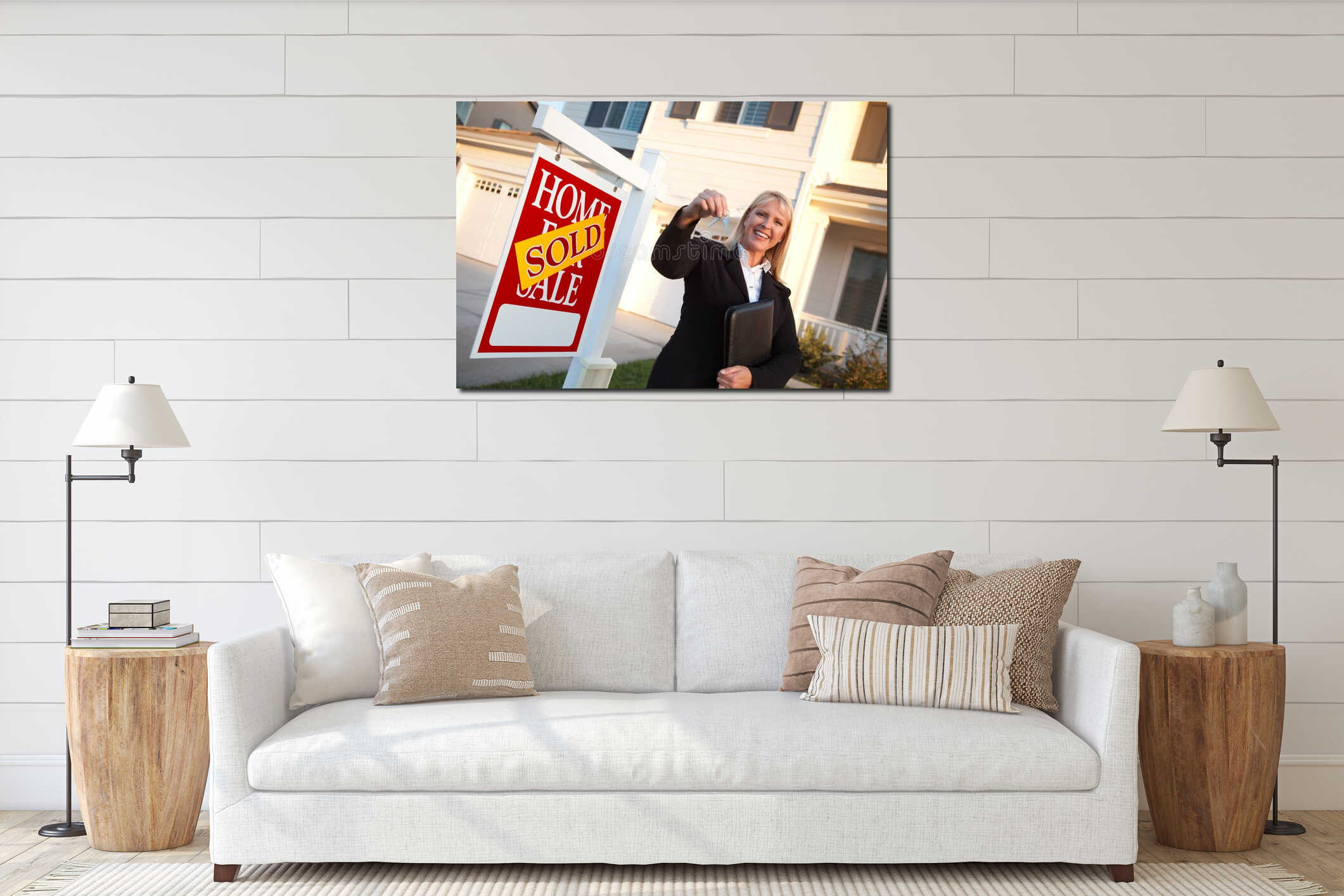 Canvas above sideboard for size context