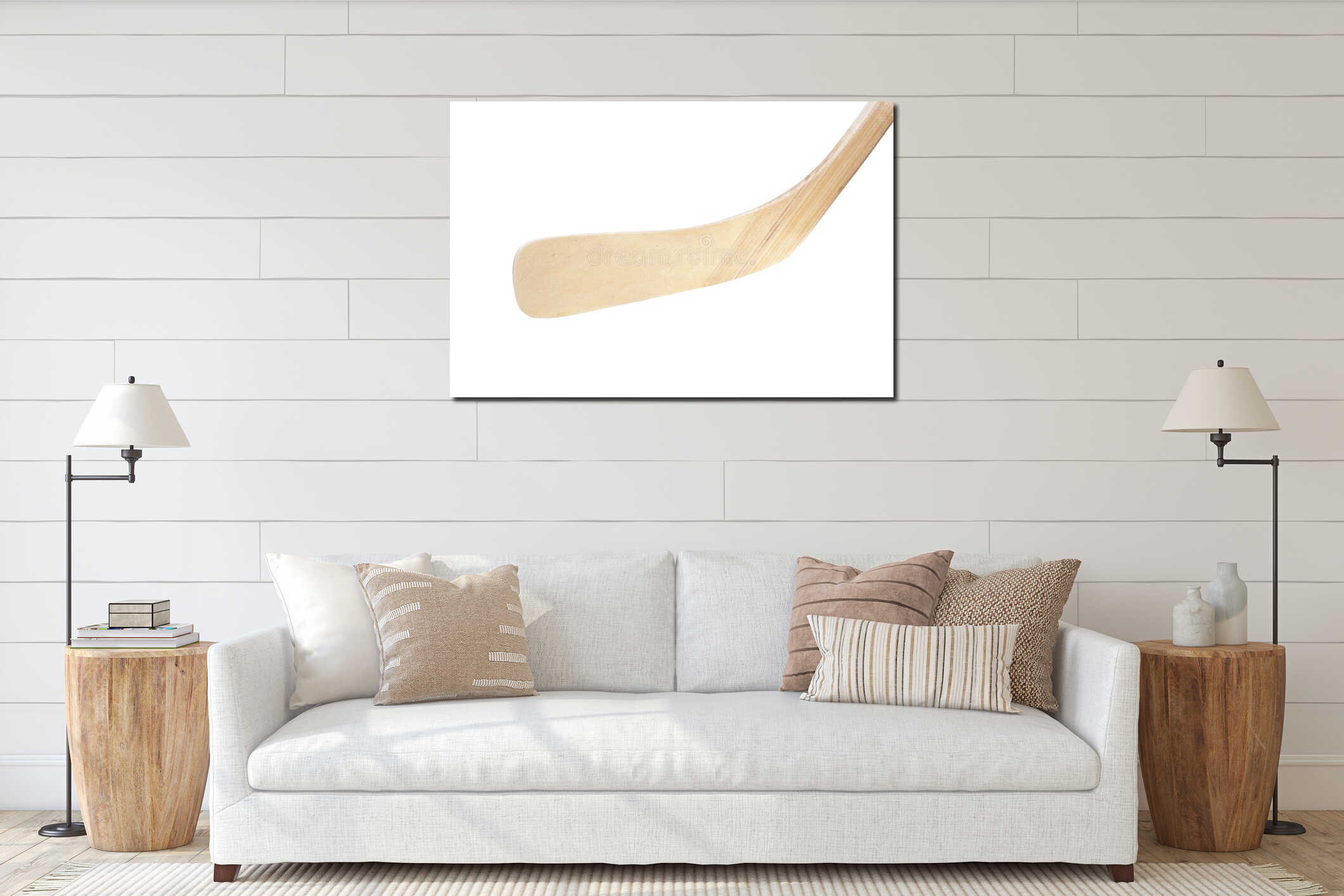 Close up of an ice hockey stick interior mockup