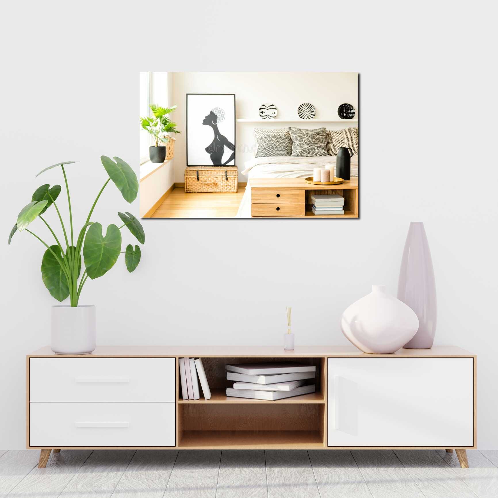 Canvas above sofa for size context