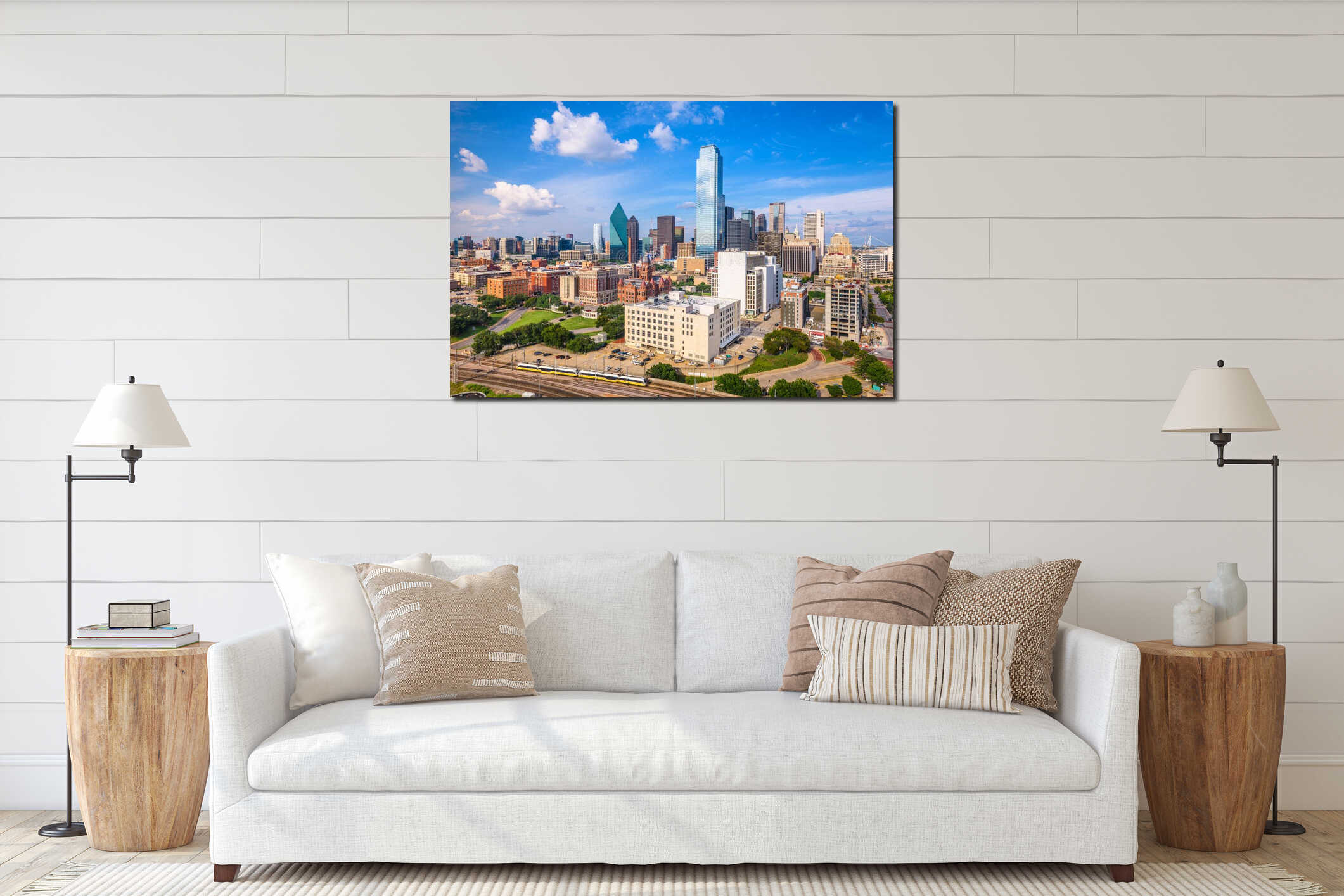 Canvas hanging interior mockup