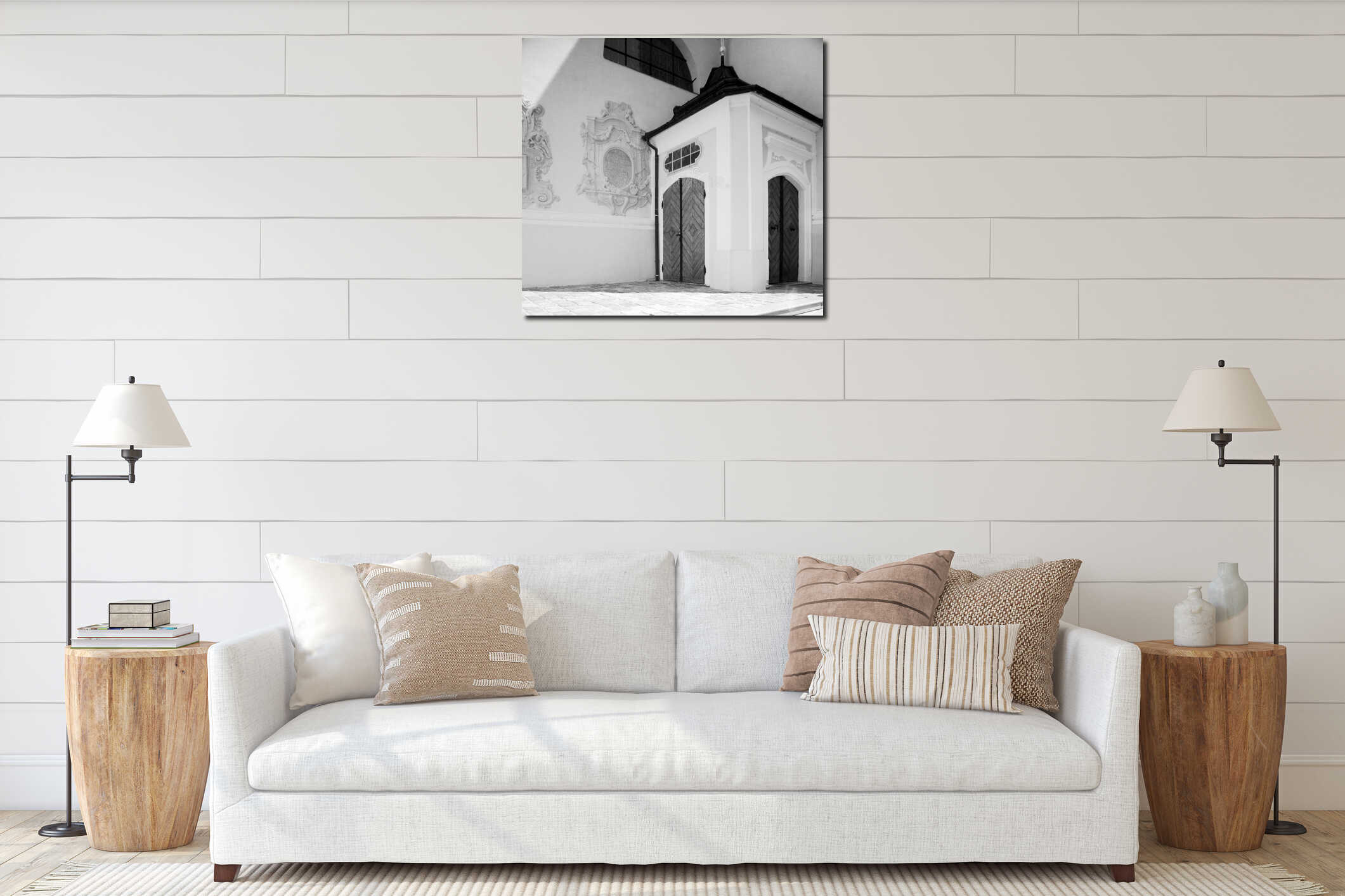 View on Baroque Entrance Building interior mockup