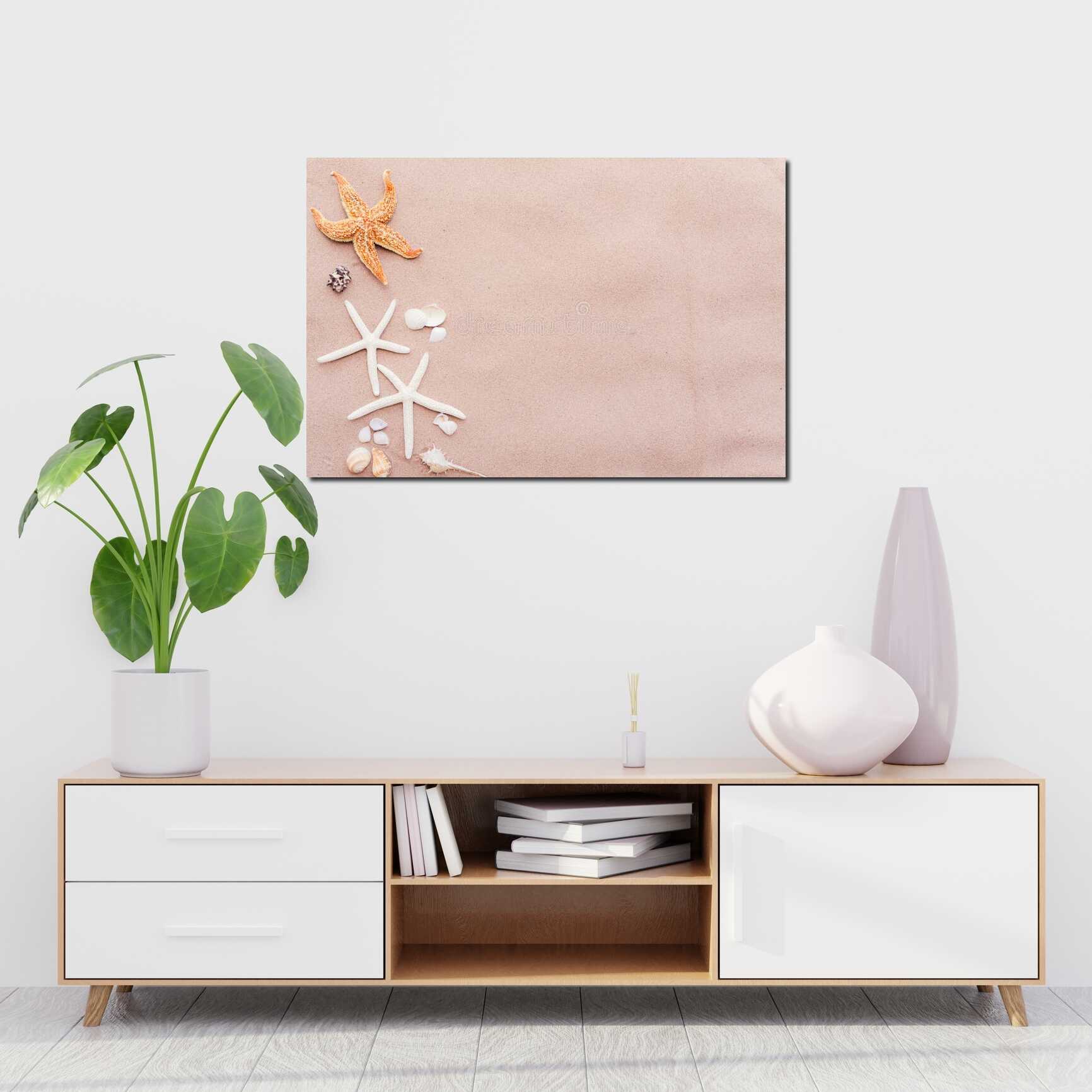 Canvas above sofa for size context