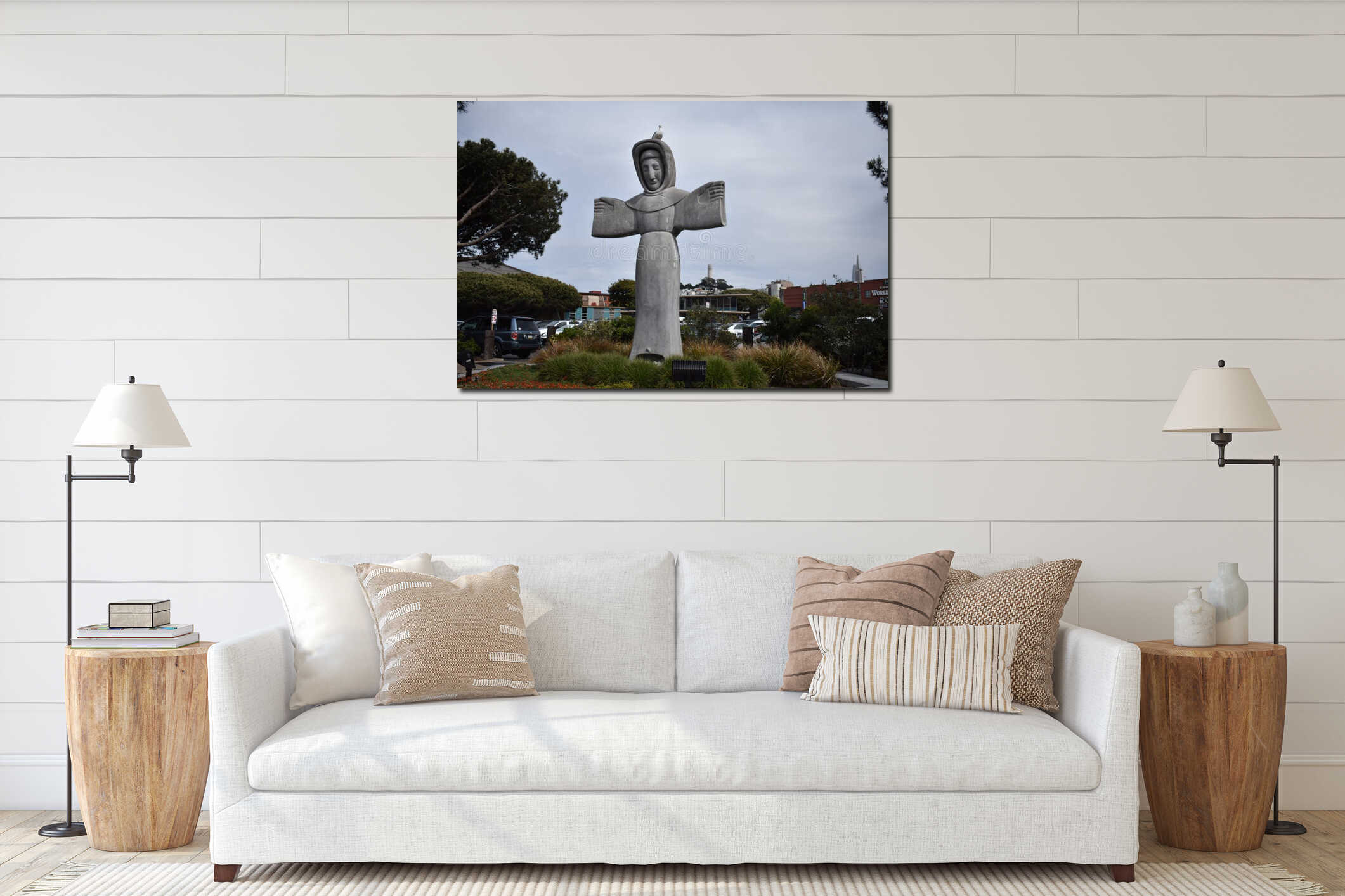 Canvas above sideboard for size context