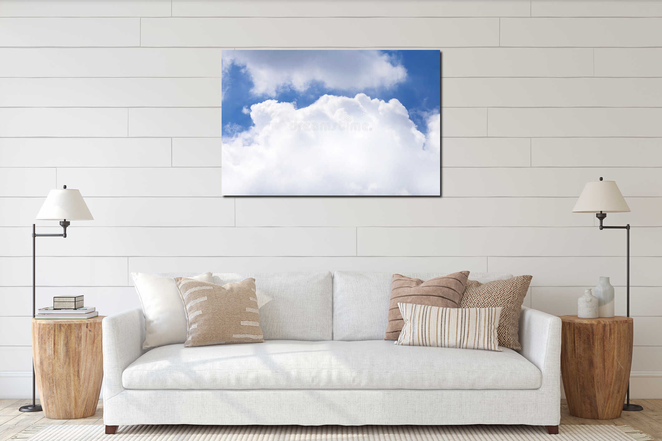 Sky, sky with fluffy clouds big, sky blue cloud background, cloud scape sky clear interior mockup